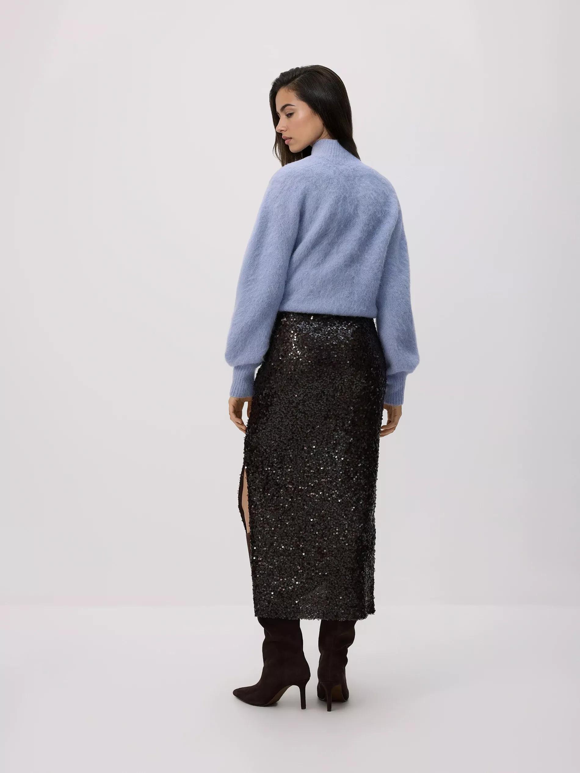 Brown Sequin Midi Skirt, Brown, large image number 3