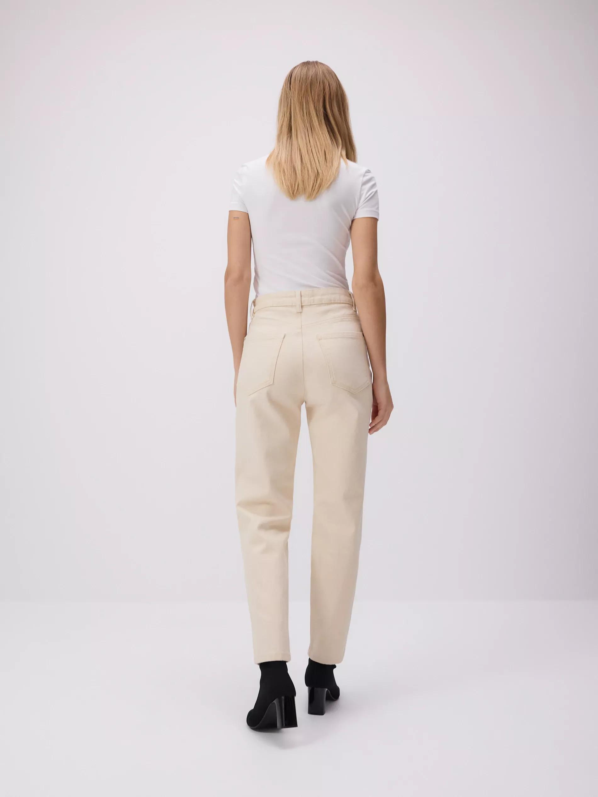 Beige Jeans Trousers, , large image number 2