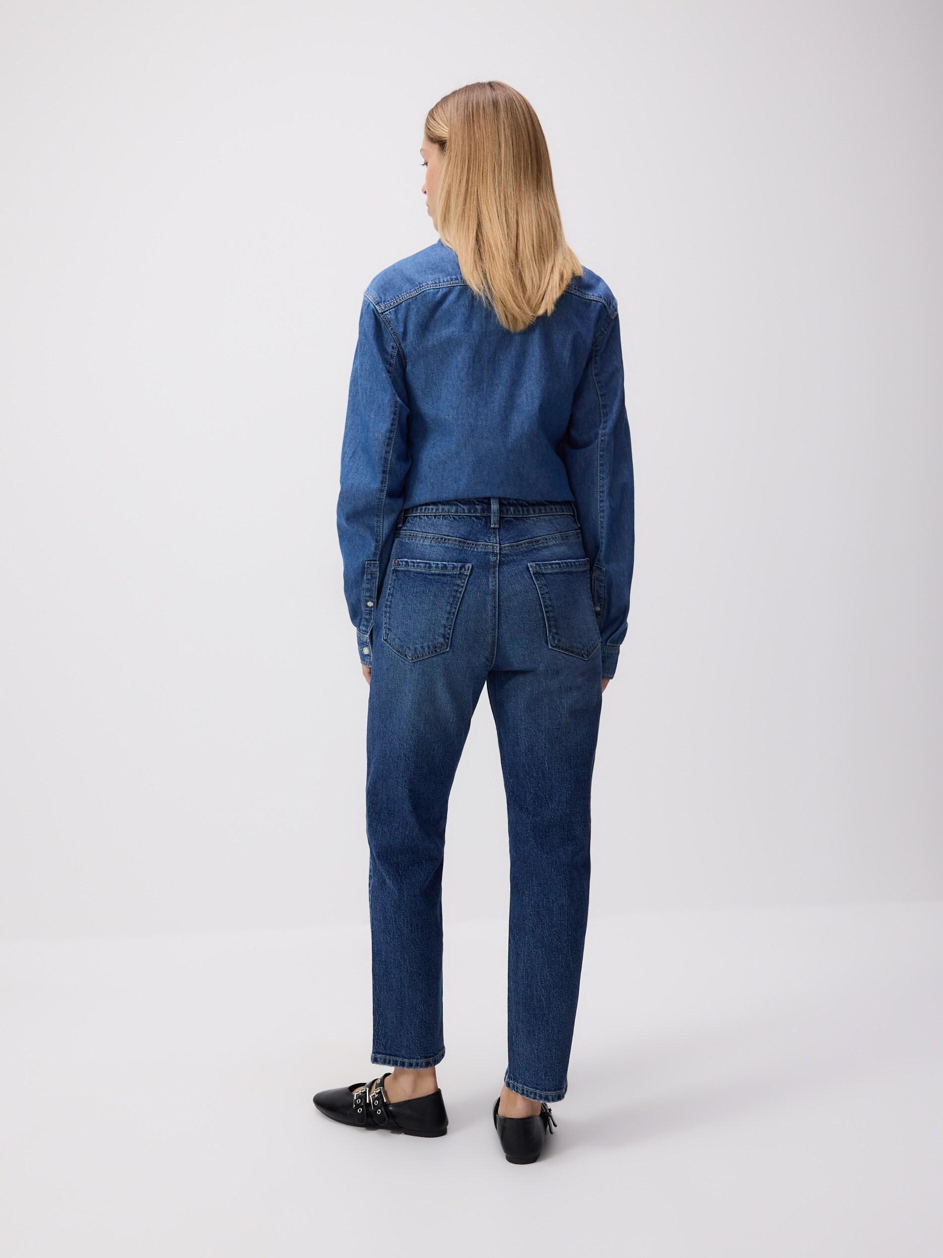 Navy Jeans Trousers, Navy, large image number 5