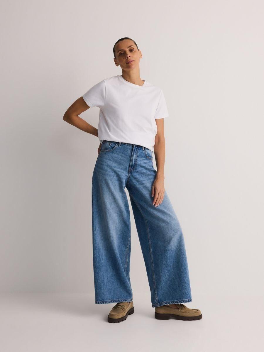 Blue Wide-Leg Jeans, Blue, large image number 0