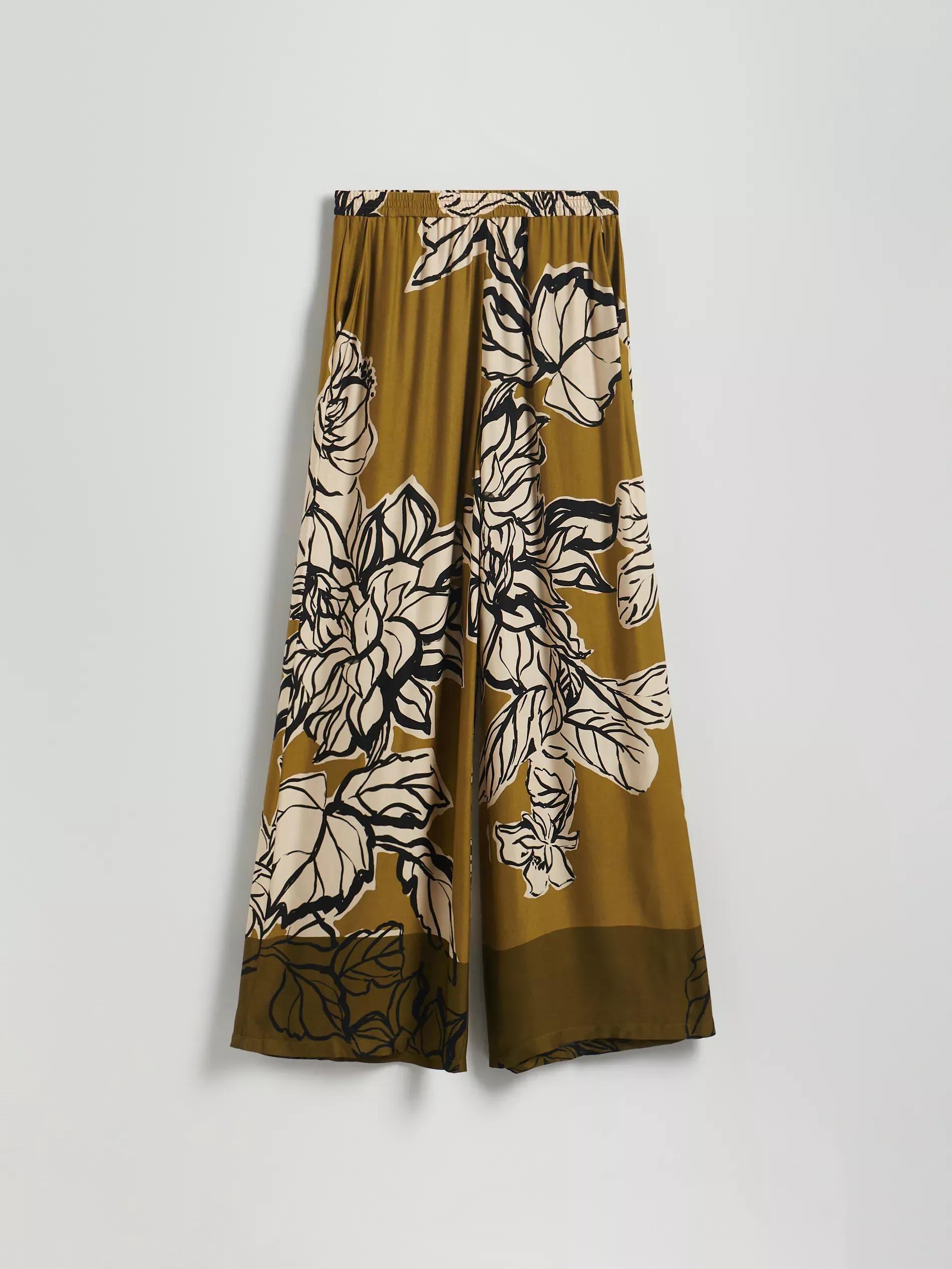 Multicolour Patterned Viscose Trousers, , large image number 5