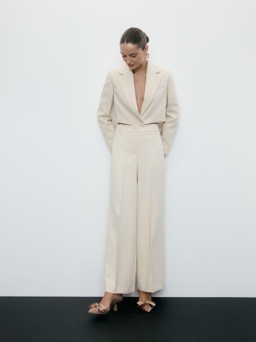 Cream Trousers With Crease, , large image number 3