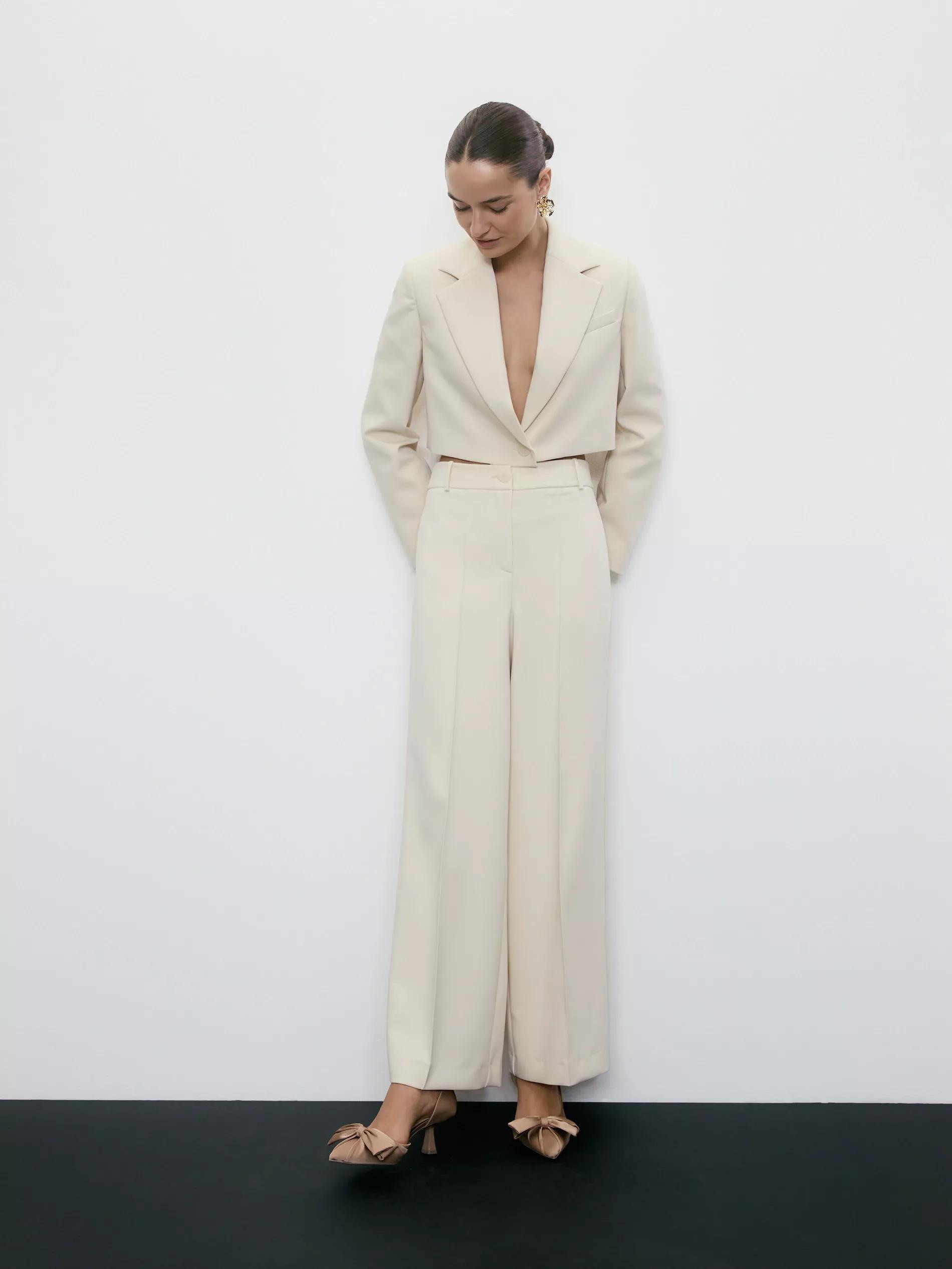 Cream Trousers With Crease, , large image number 7