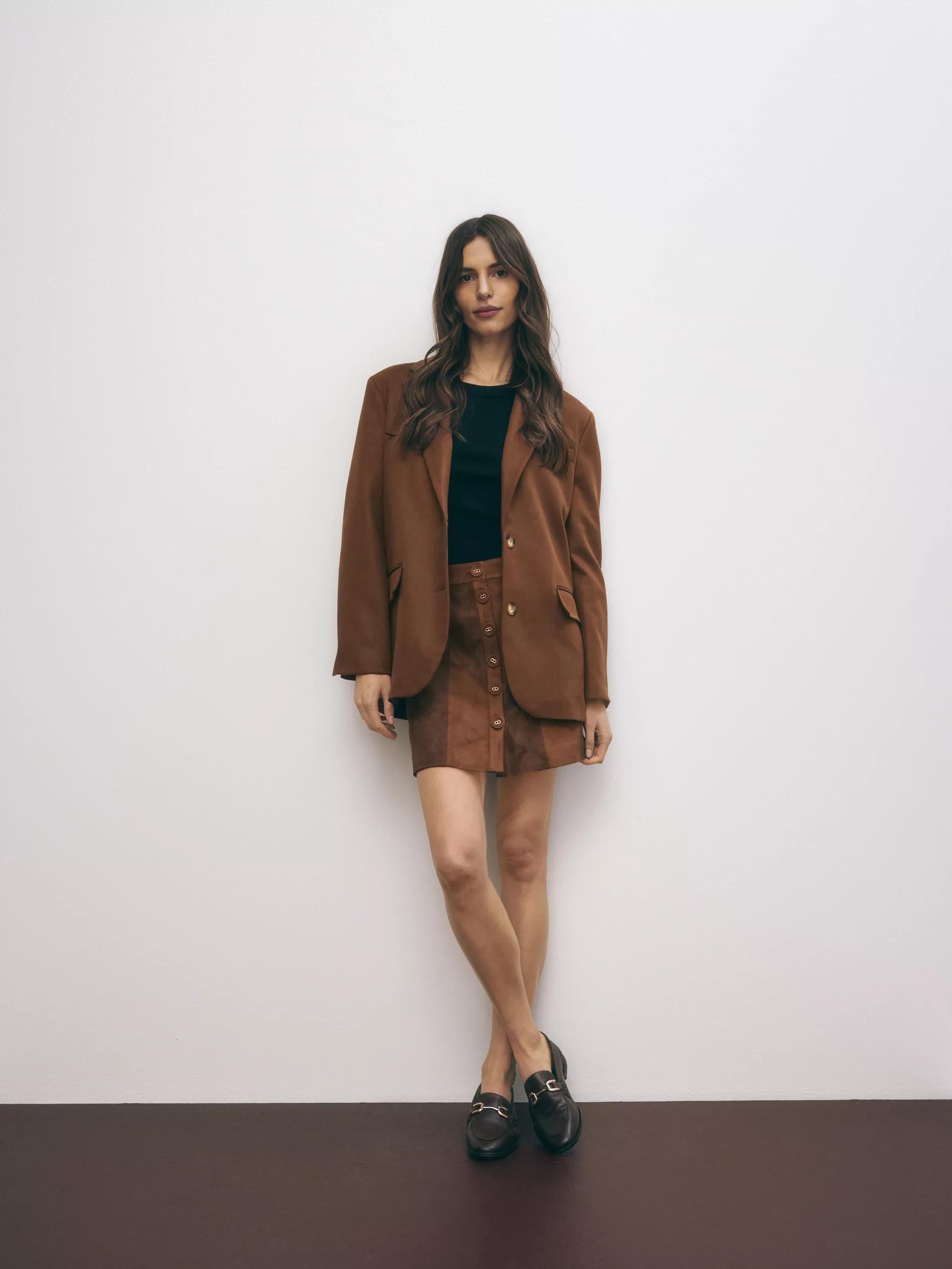 Brown Single-Breasted Blazer, , large image number 1