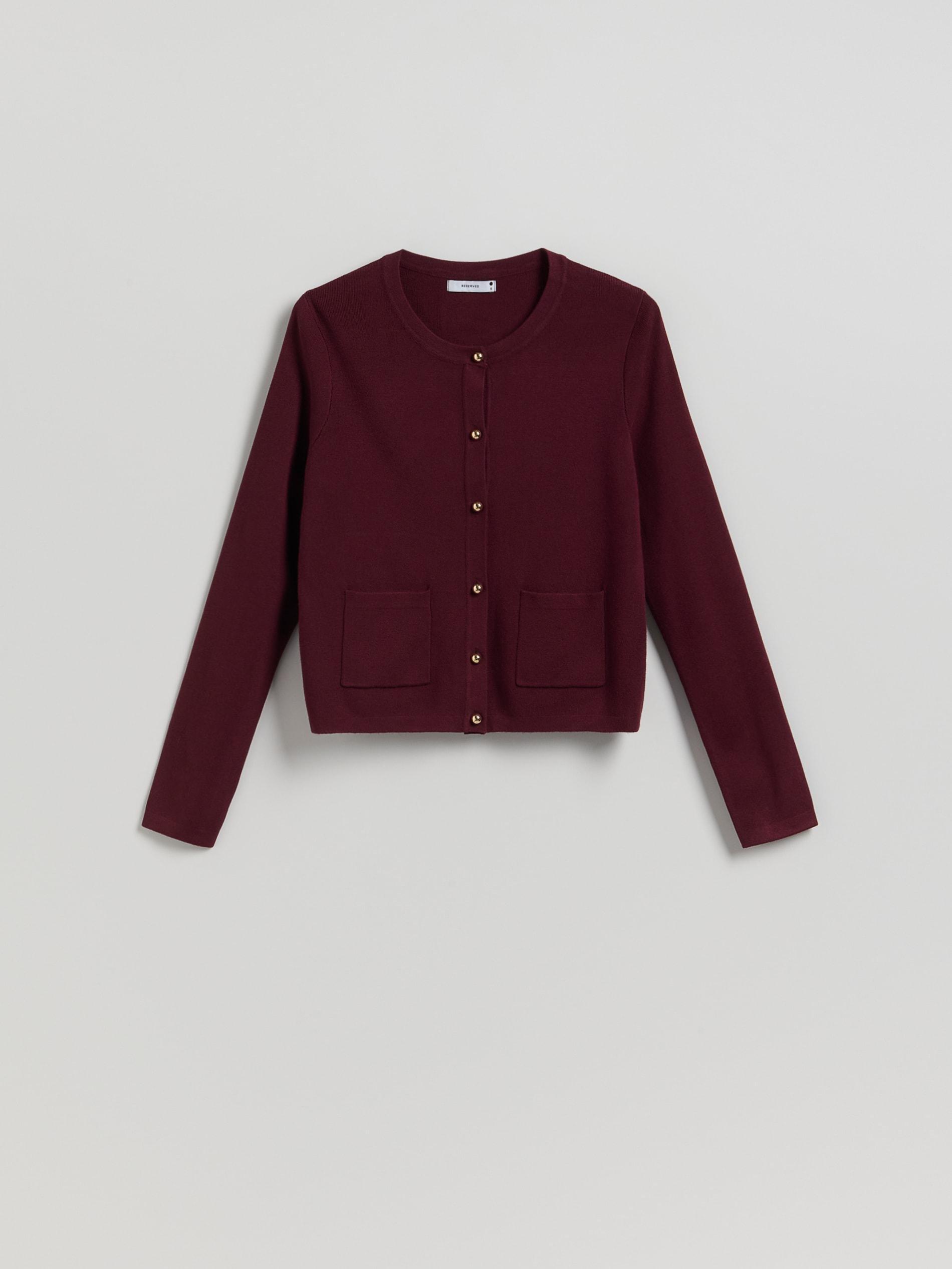 DARK VIOLET Viscose blend cardigan, , medium