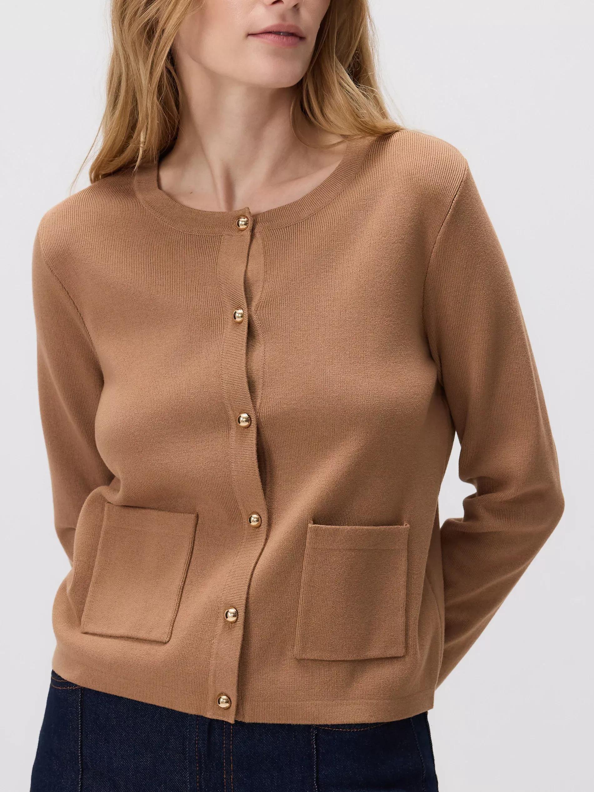 Beige Viscose Blend Cardigan, Beige, large image number 1