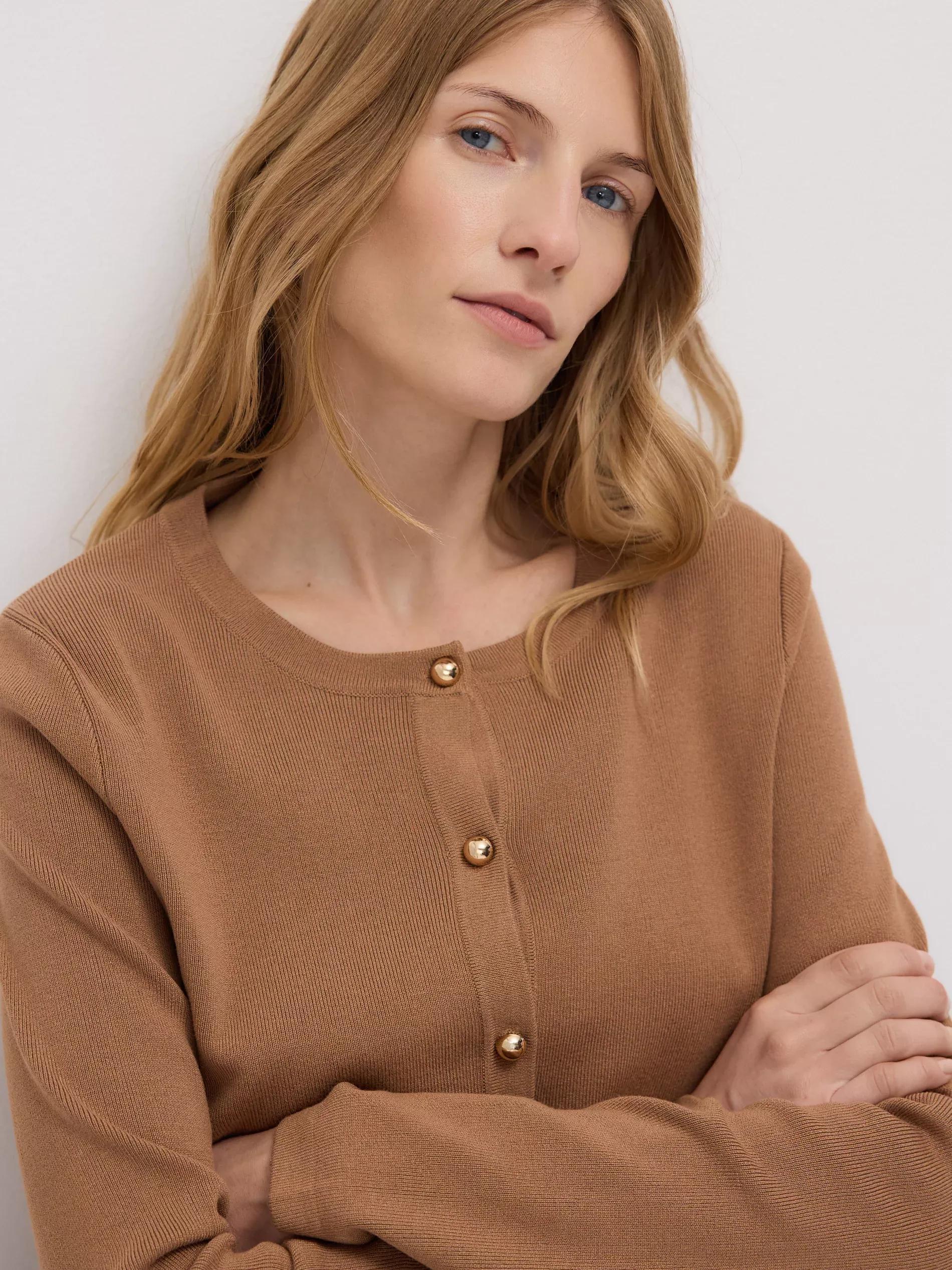 Beige Viscose Blend Cardigan, Beige, large image number 2