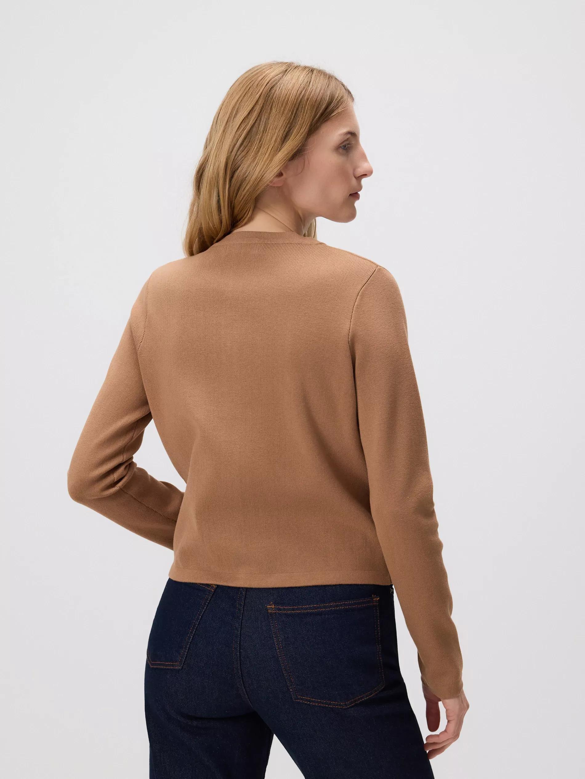 Beige Viscose Blend Cardigan, Beige, large image number 3