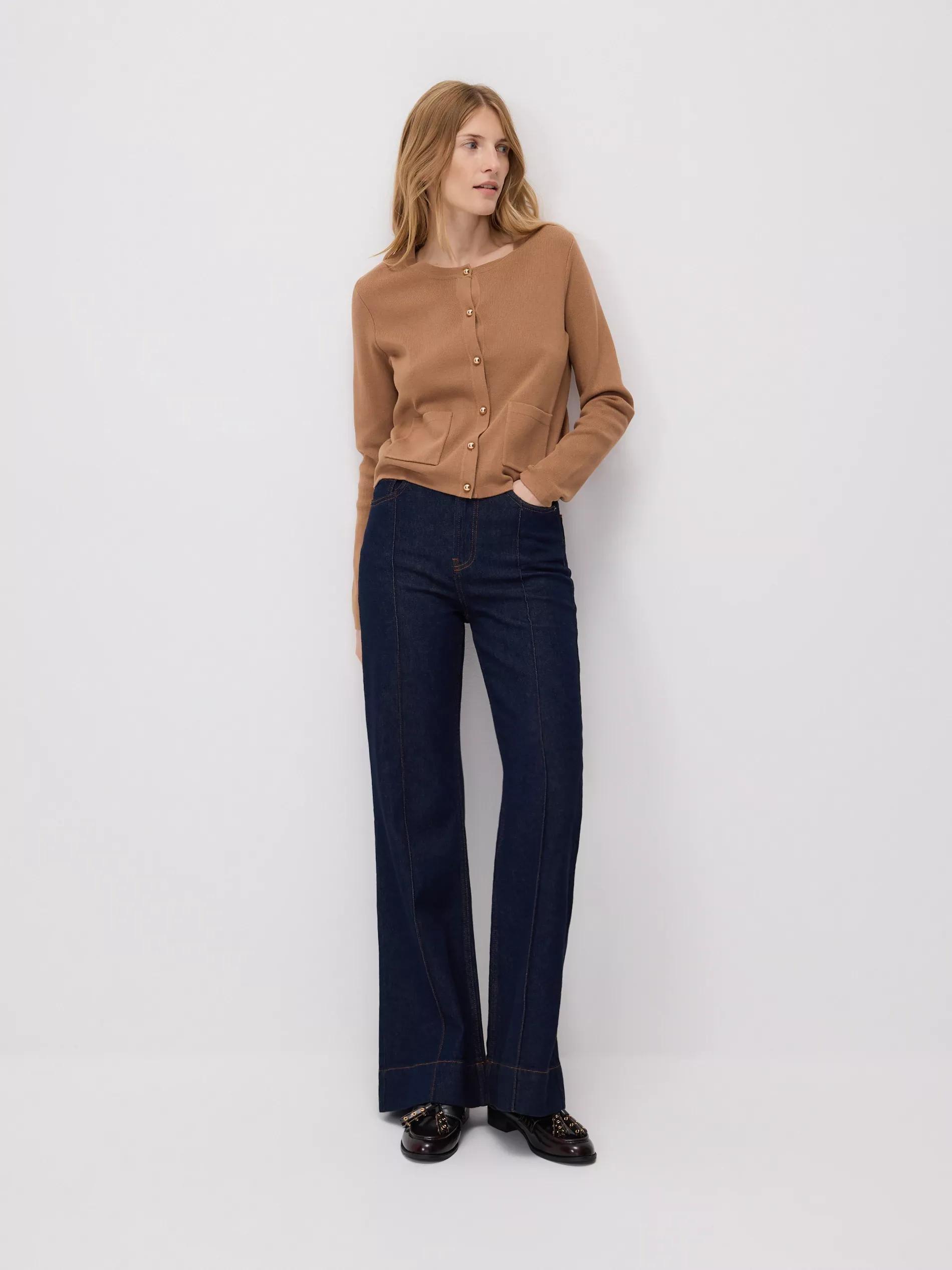 Beige Viscose Blend Cardigan, Beige, large image number 4