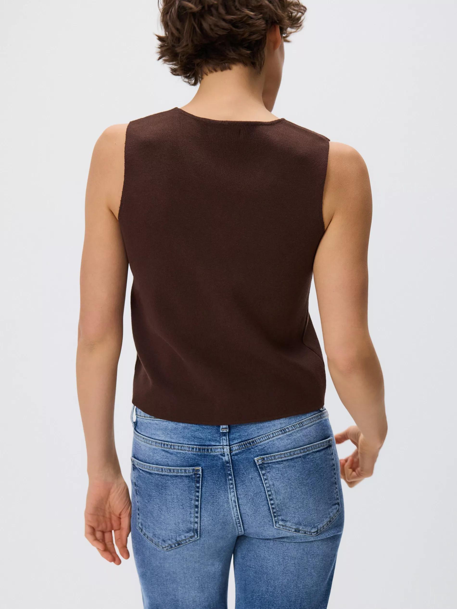 Brown Vest With Decorative Buttons, , large image number 2