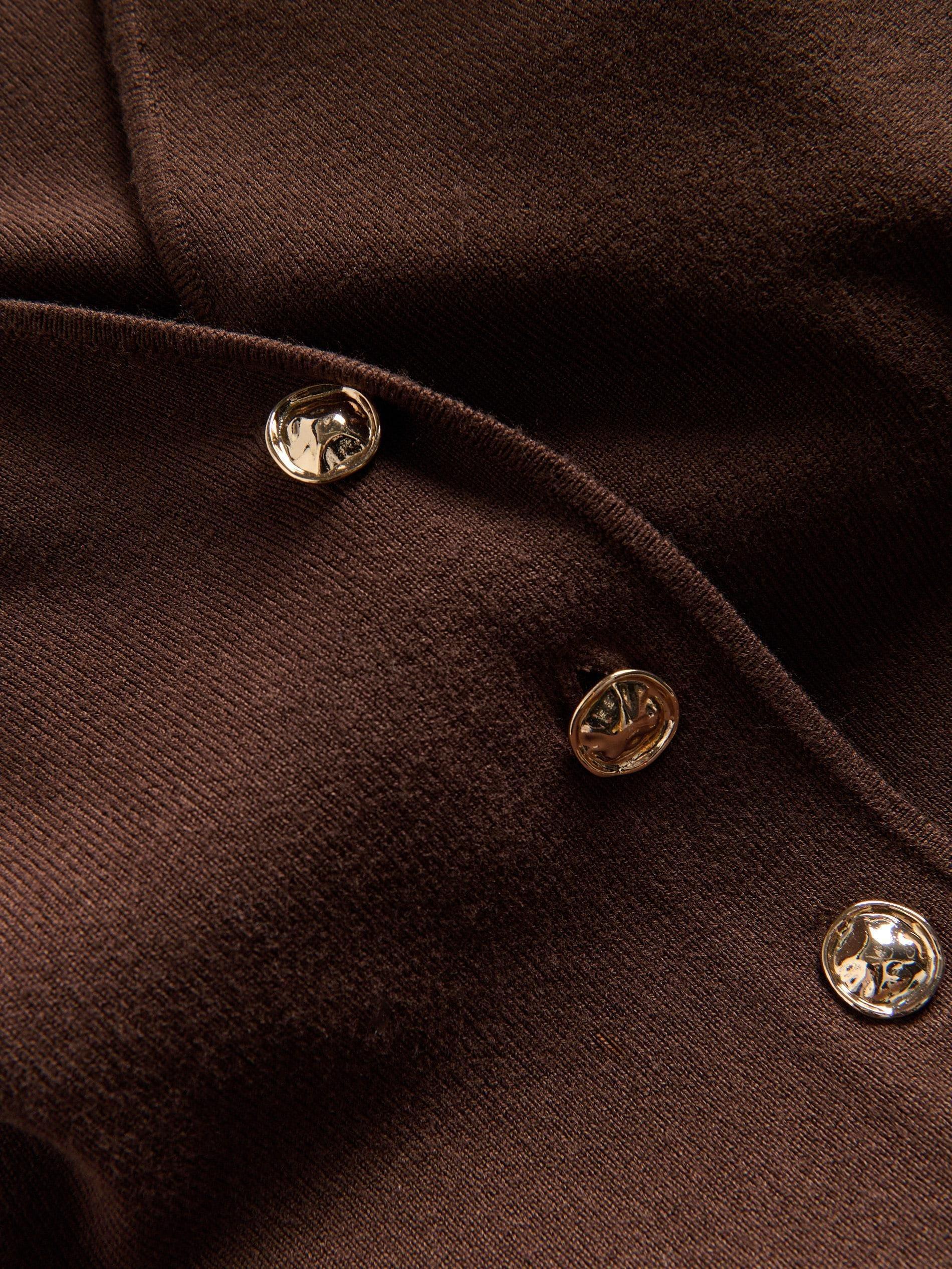 Brown Vest With Decorative Buttons, , large image number 4