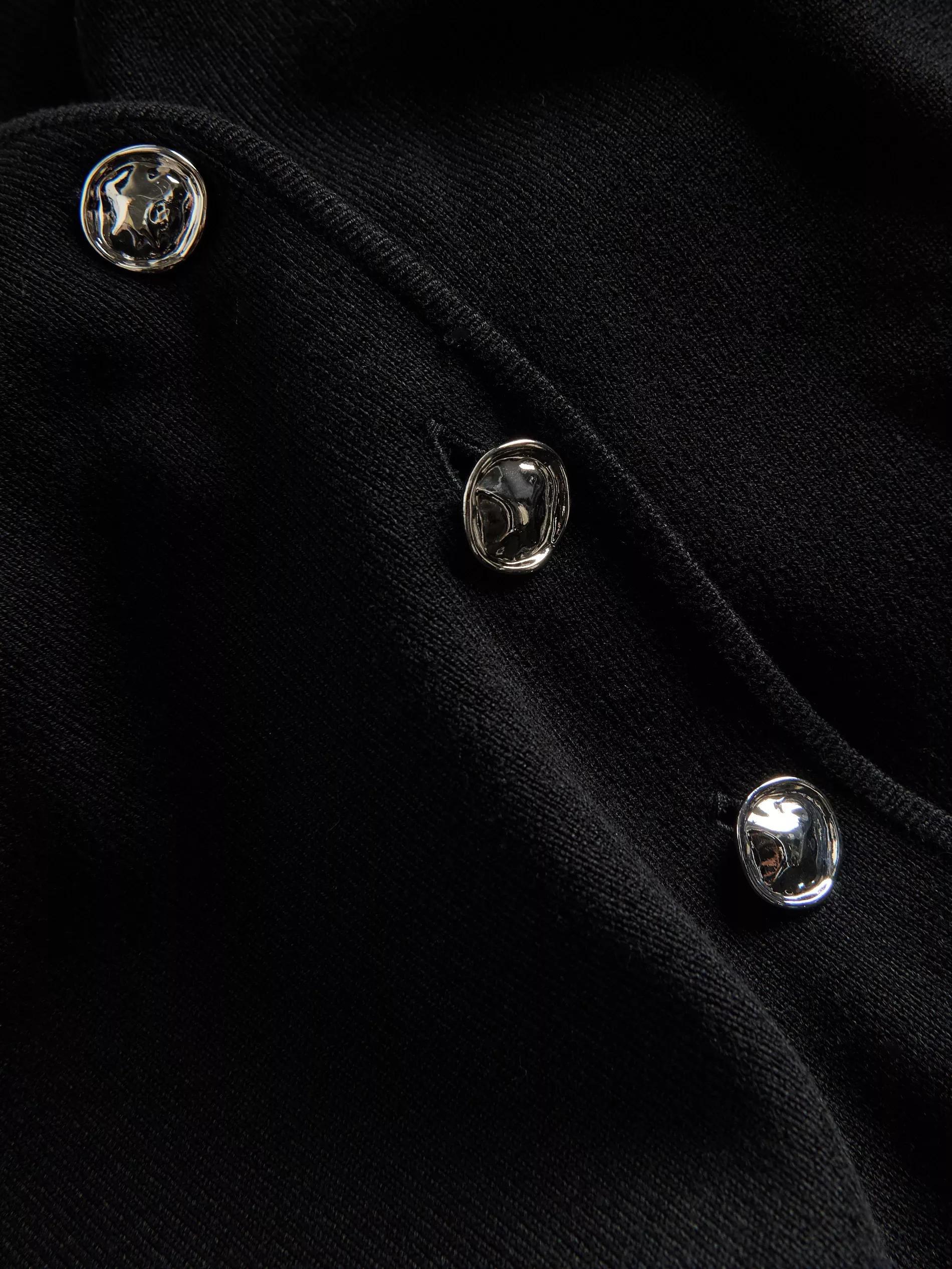 Black Vest With Decorative Buttons, , large image number 5