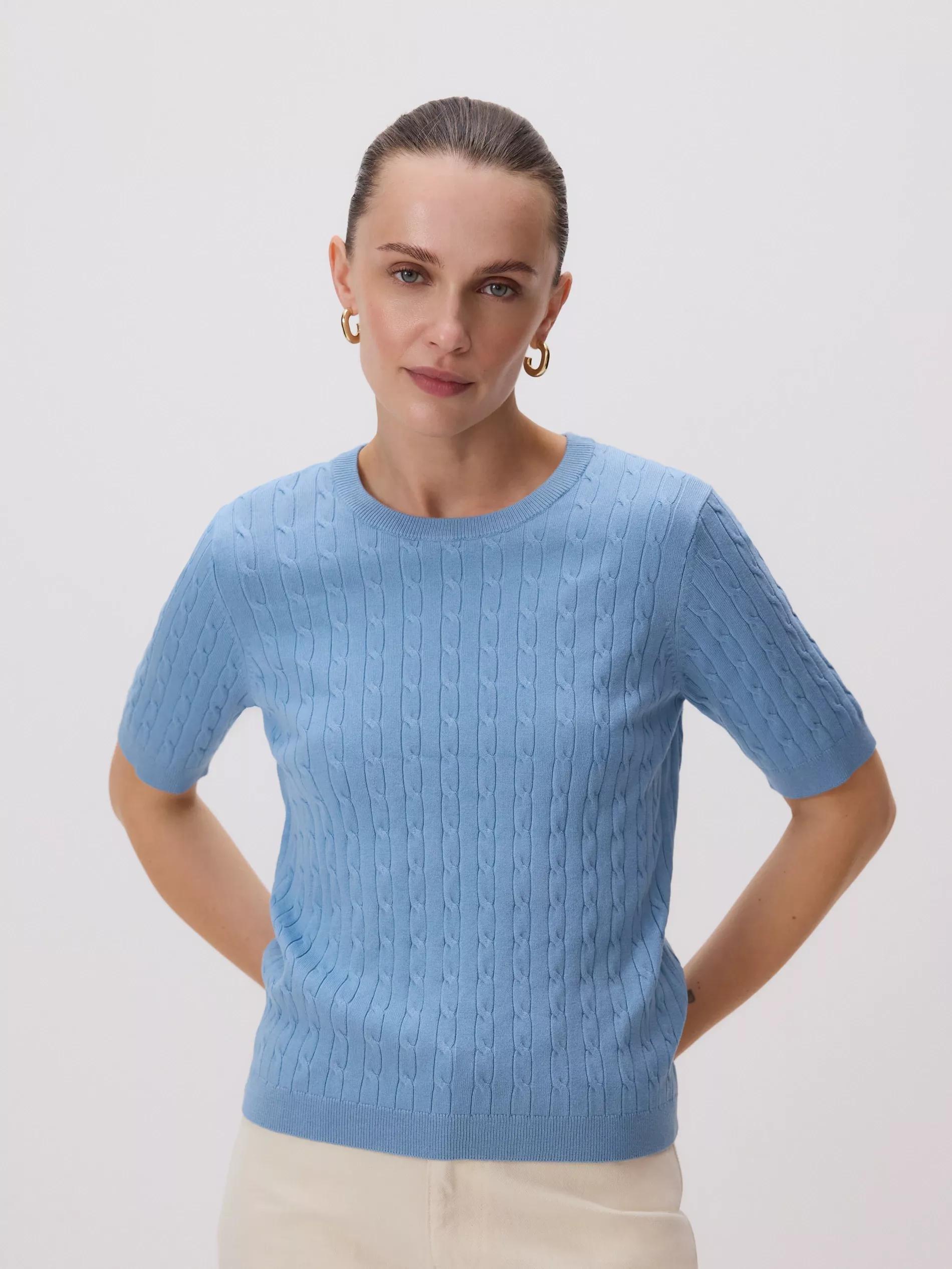 Turquoise Decorative Knit Jumper, Turquoise, large image number 0