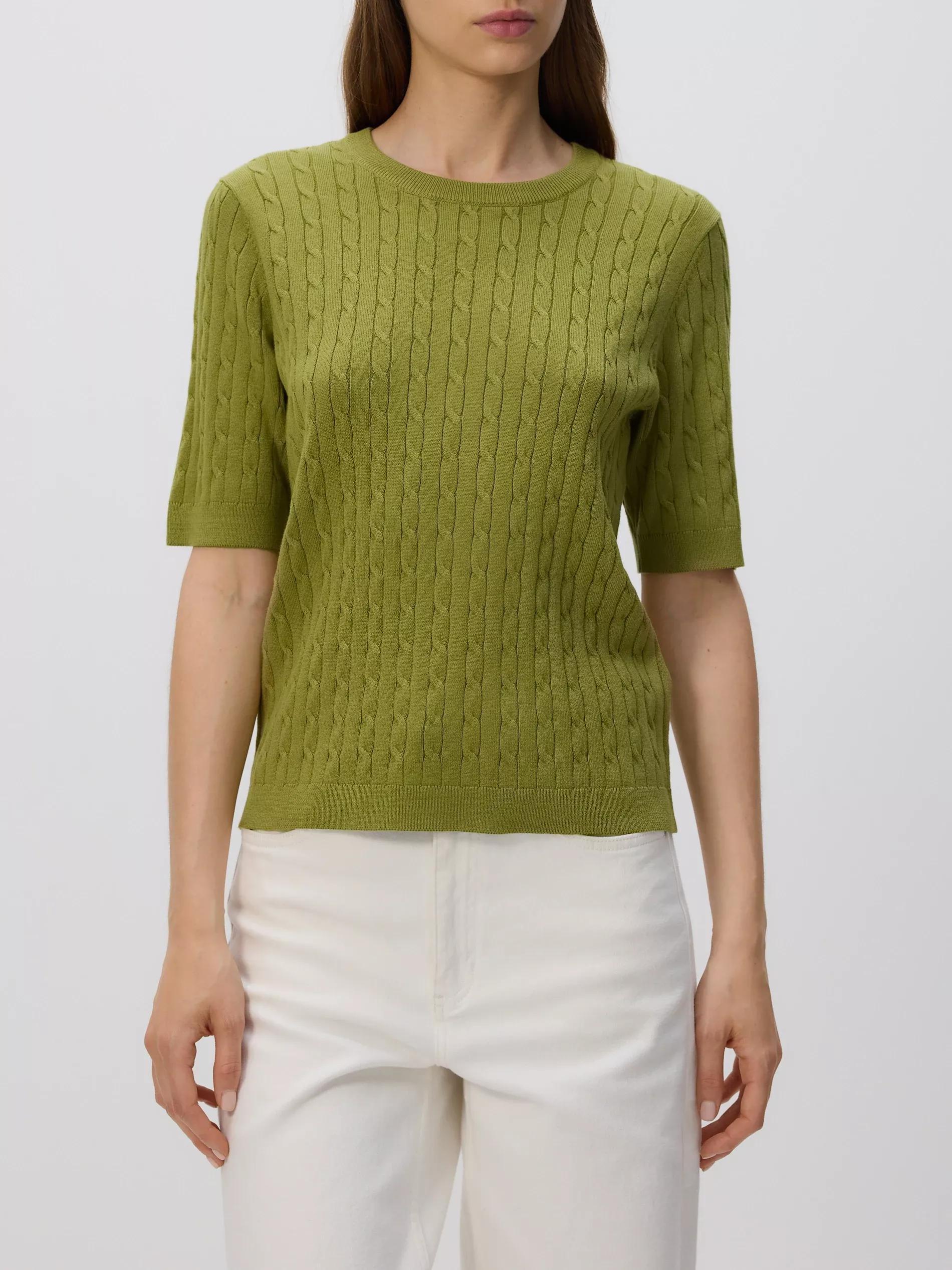 Green Decorative knit jumper, Khaki, large image number 0