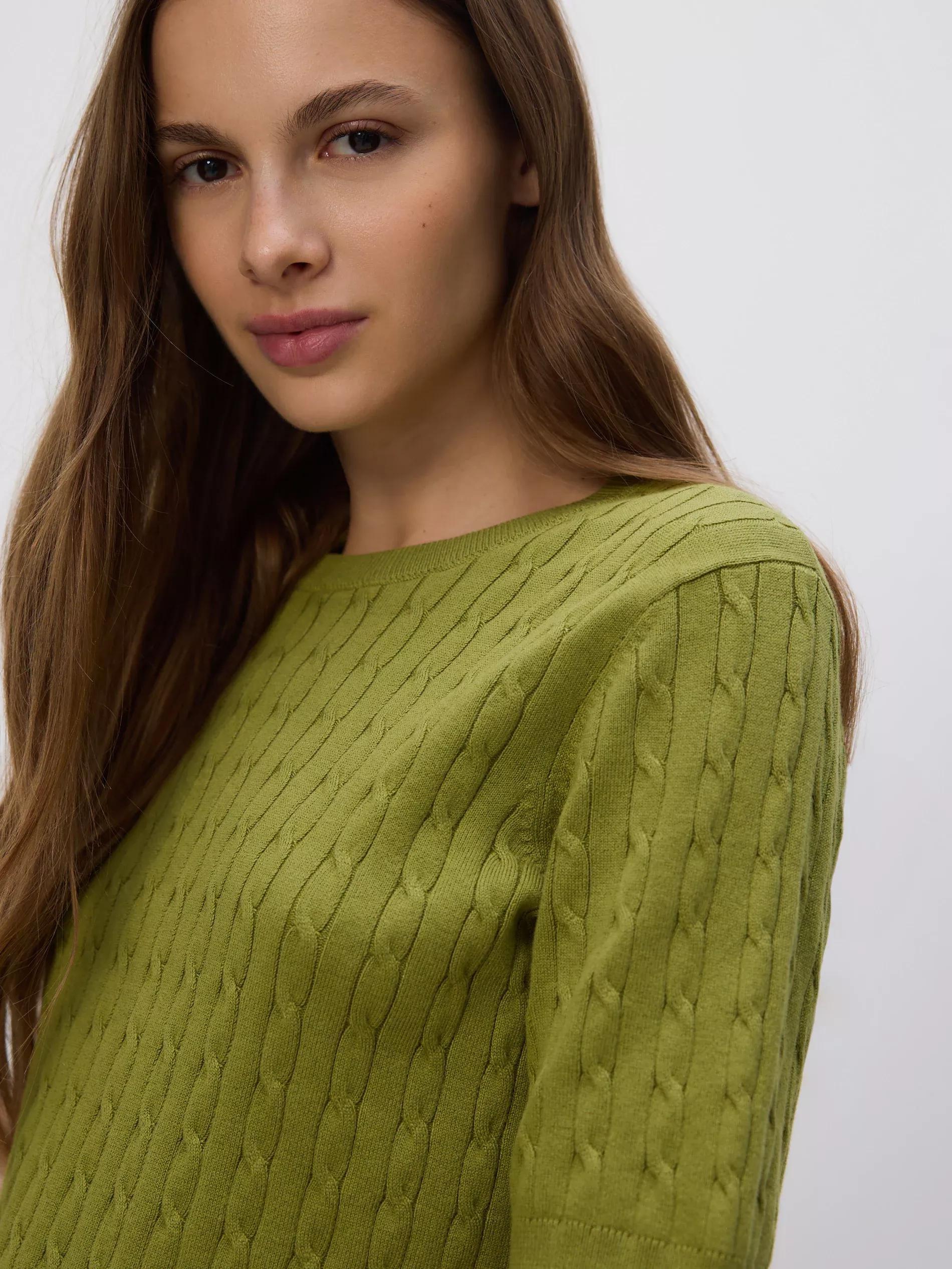 Green Decorative knit jumper, Khaki, large image number 2