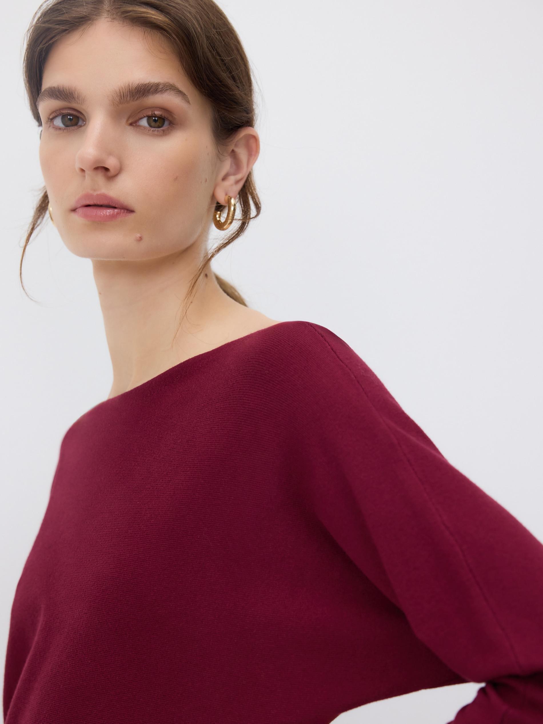 Maroon Sweater With Viscose Blend, , large image number 2