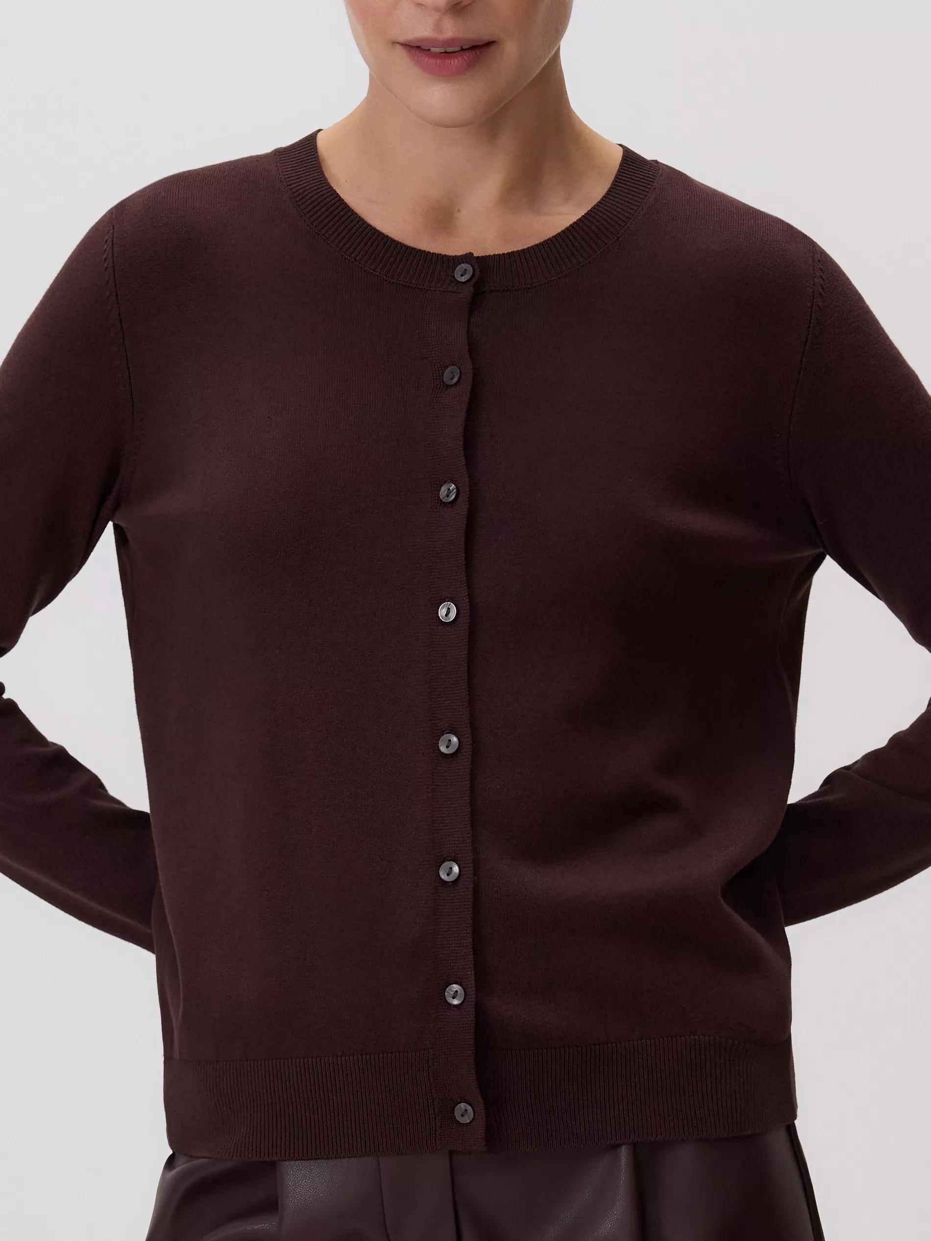 Brown Viscose Blend Cardigan, Brown, large image number 1