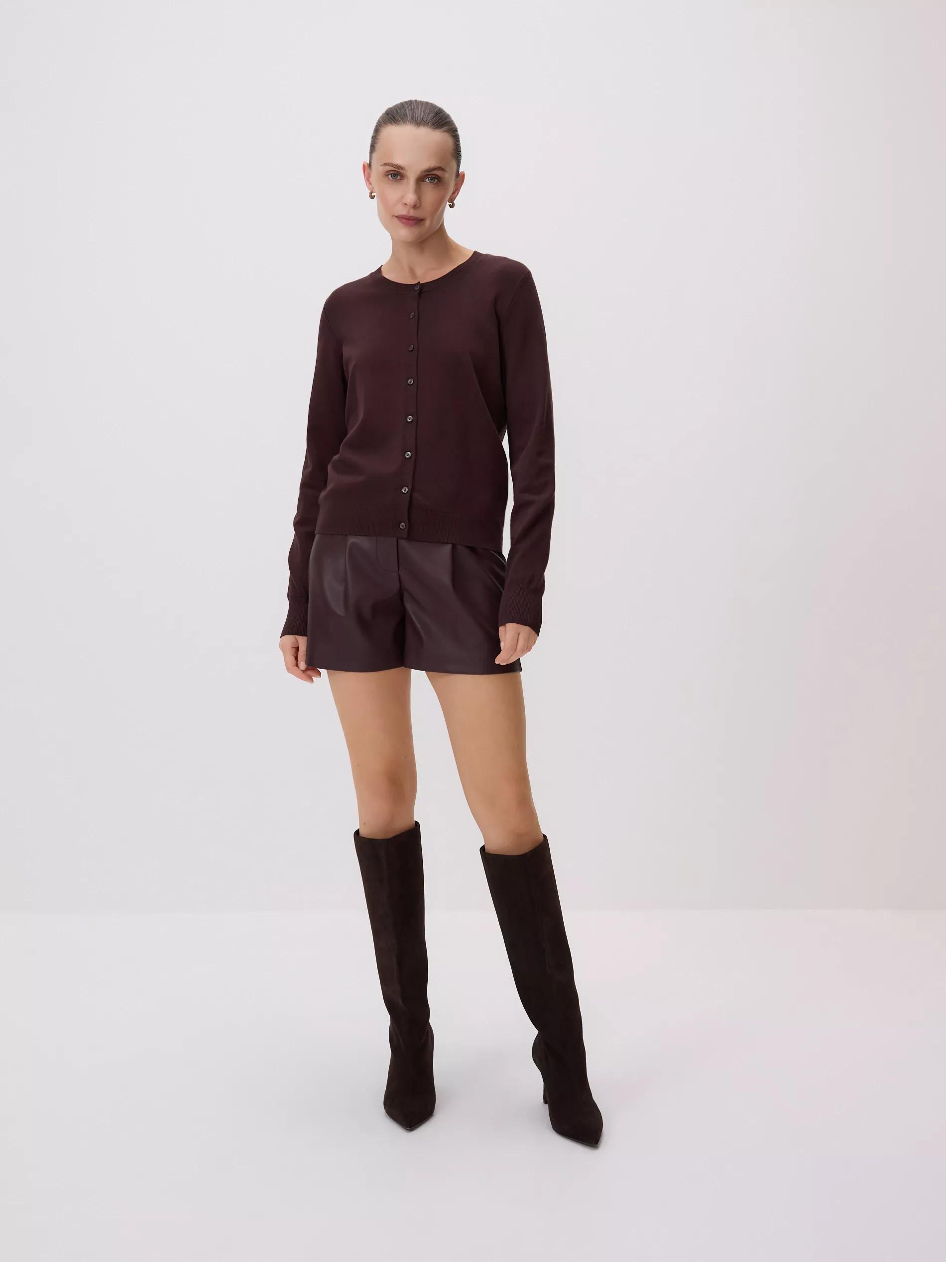 Brown Viscose Blend Cardigan, Brown, large image number 2