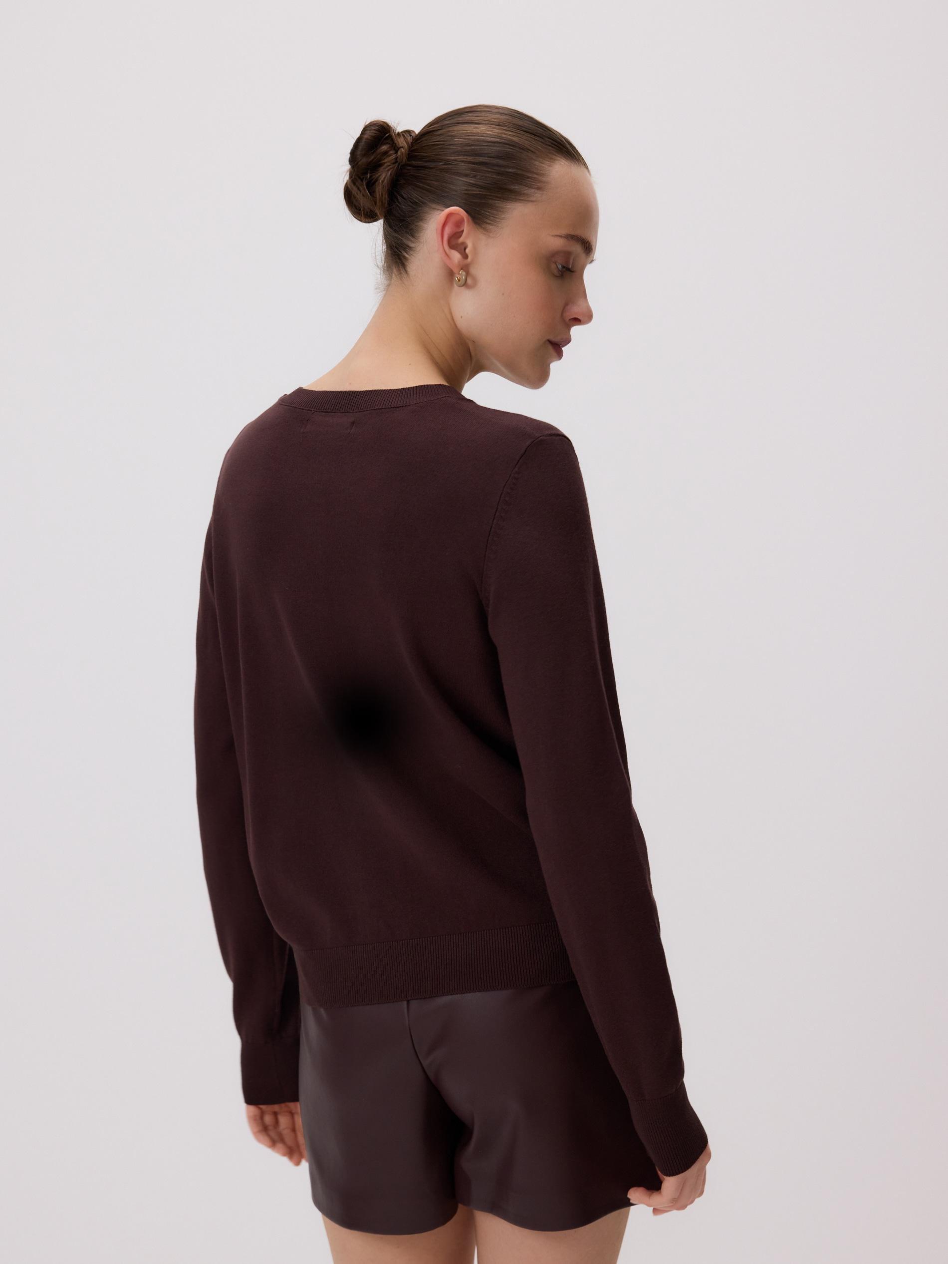 Brown Viscose Blend Cardigan, Brown, large image number 3