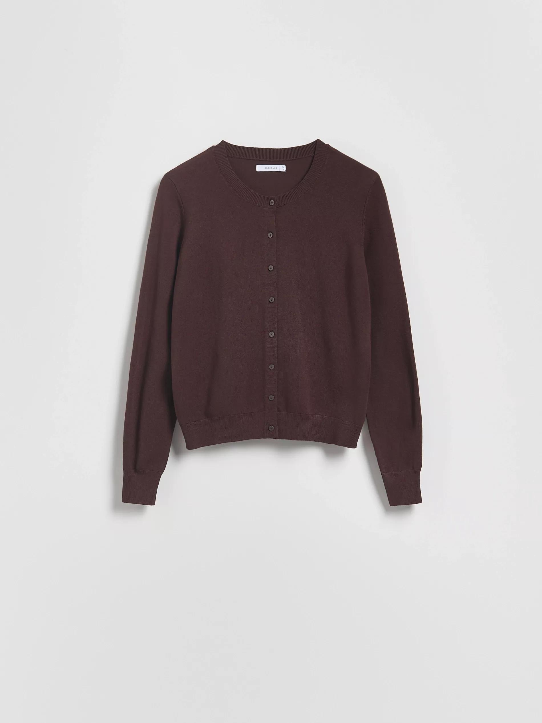 Brown Viscose Blend Cardigan, Brown, large image number 4