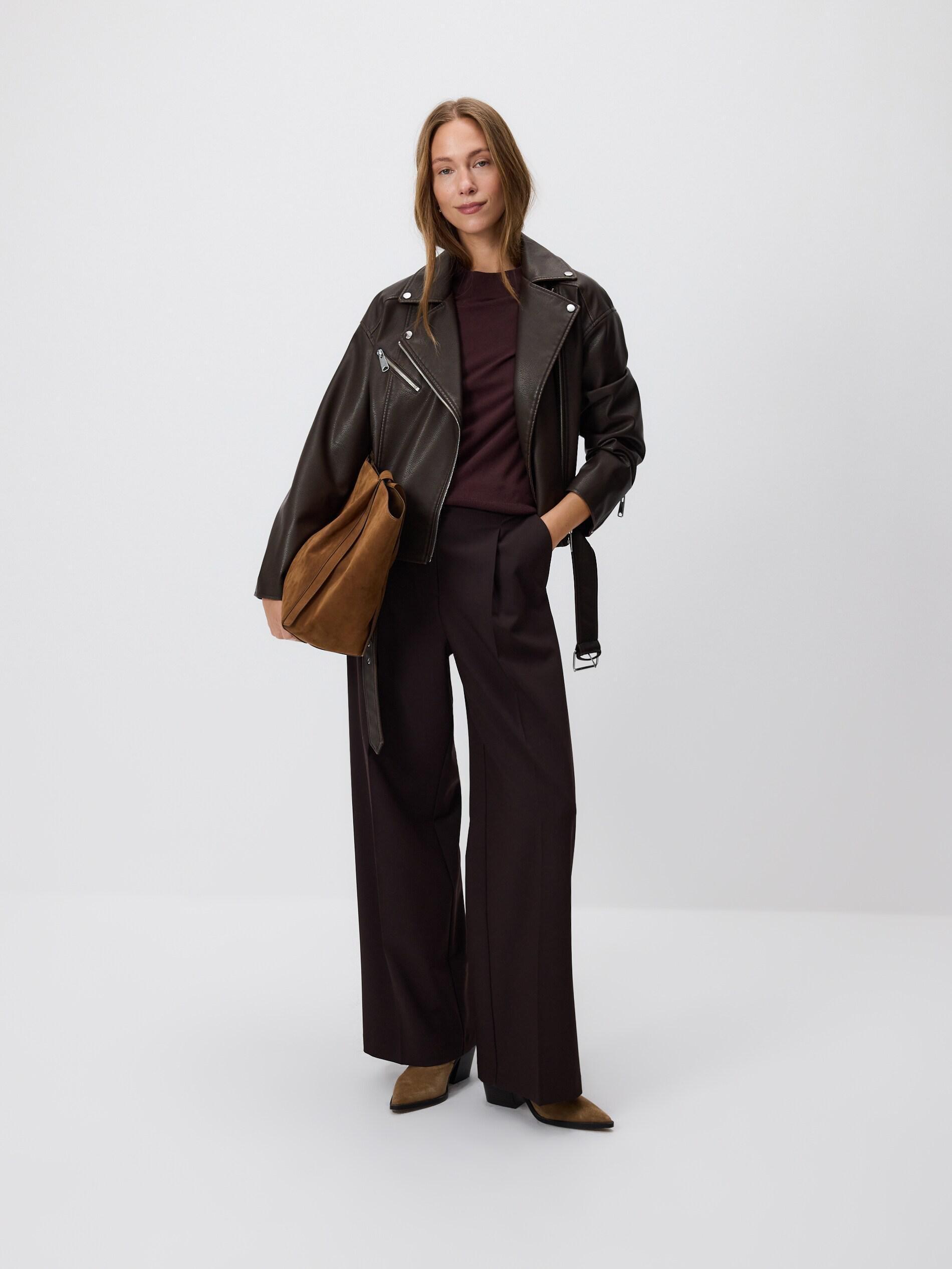 Brown Plain Jumper, Brown, large image number 1