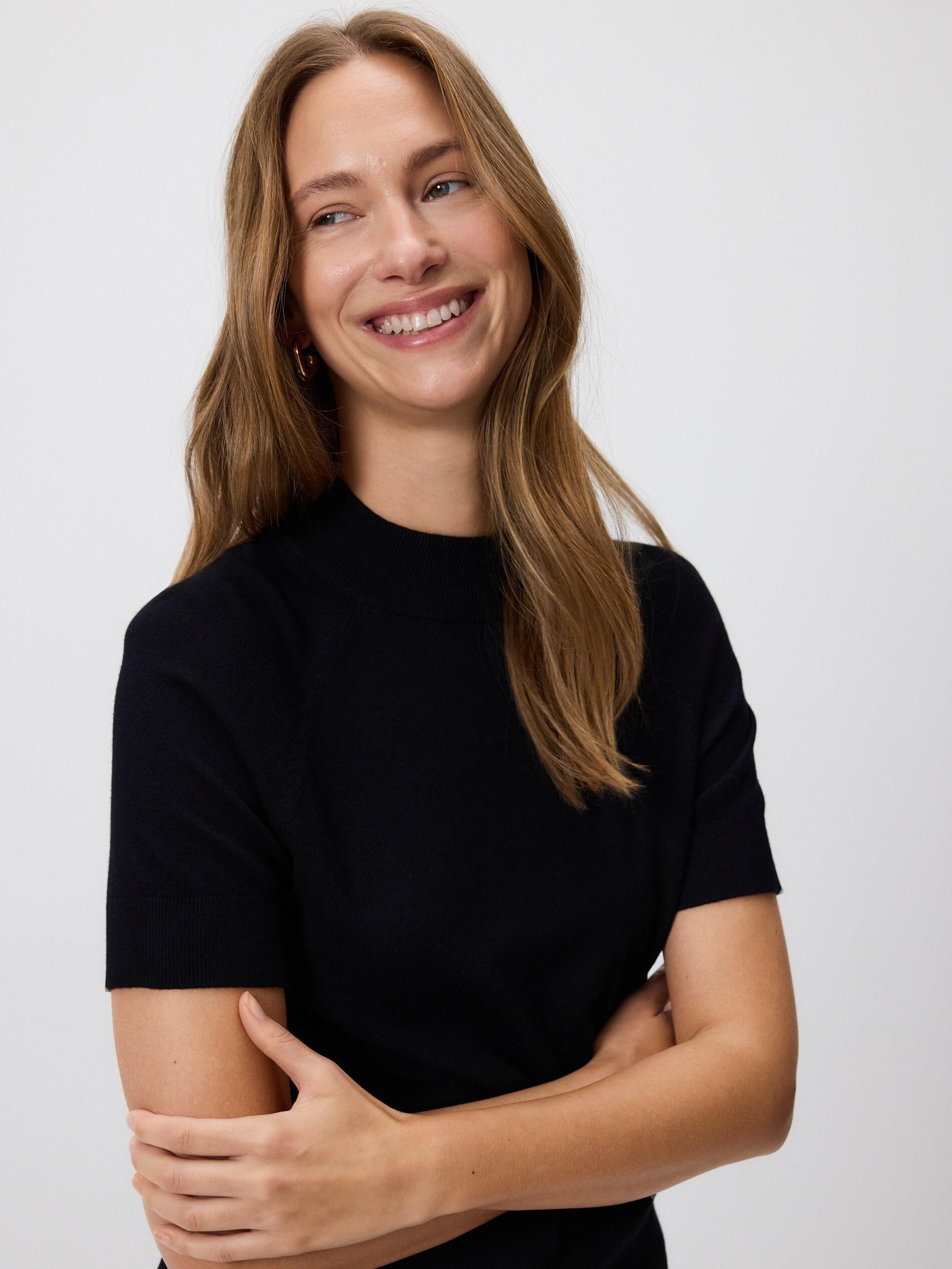Black Plain Jumper, Black, large image number 2