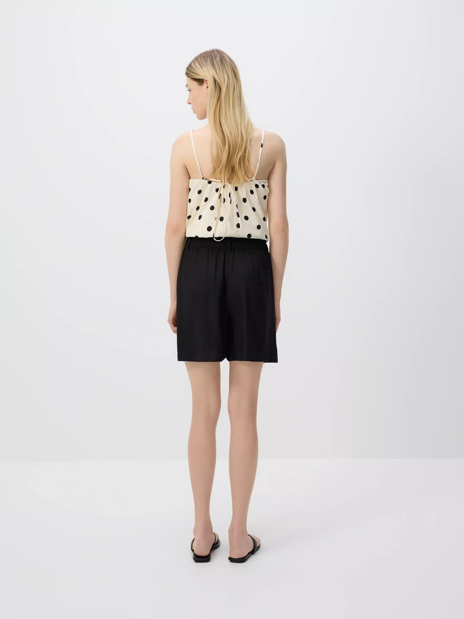 Black Viscose Rich Shorts, Black, large image number 2