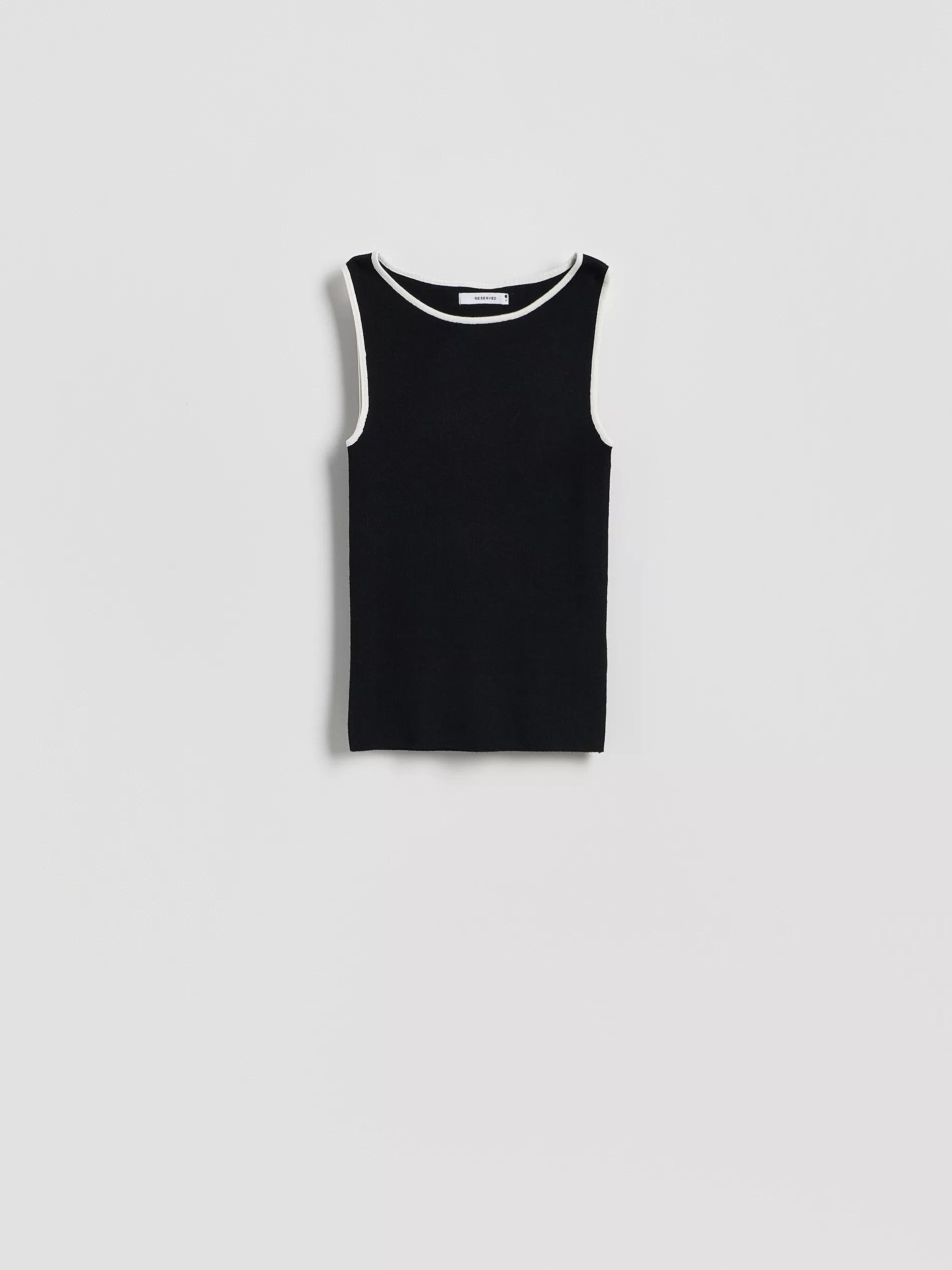 Black Viscose Rich Top, , large image number 0