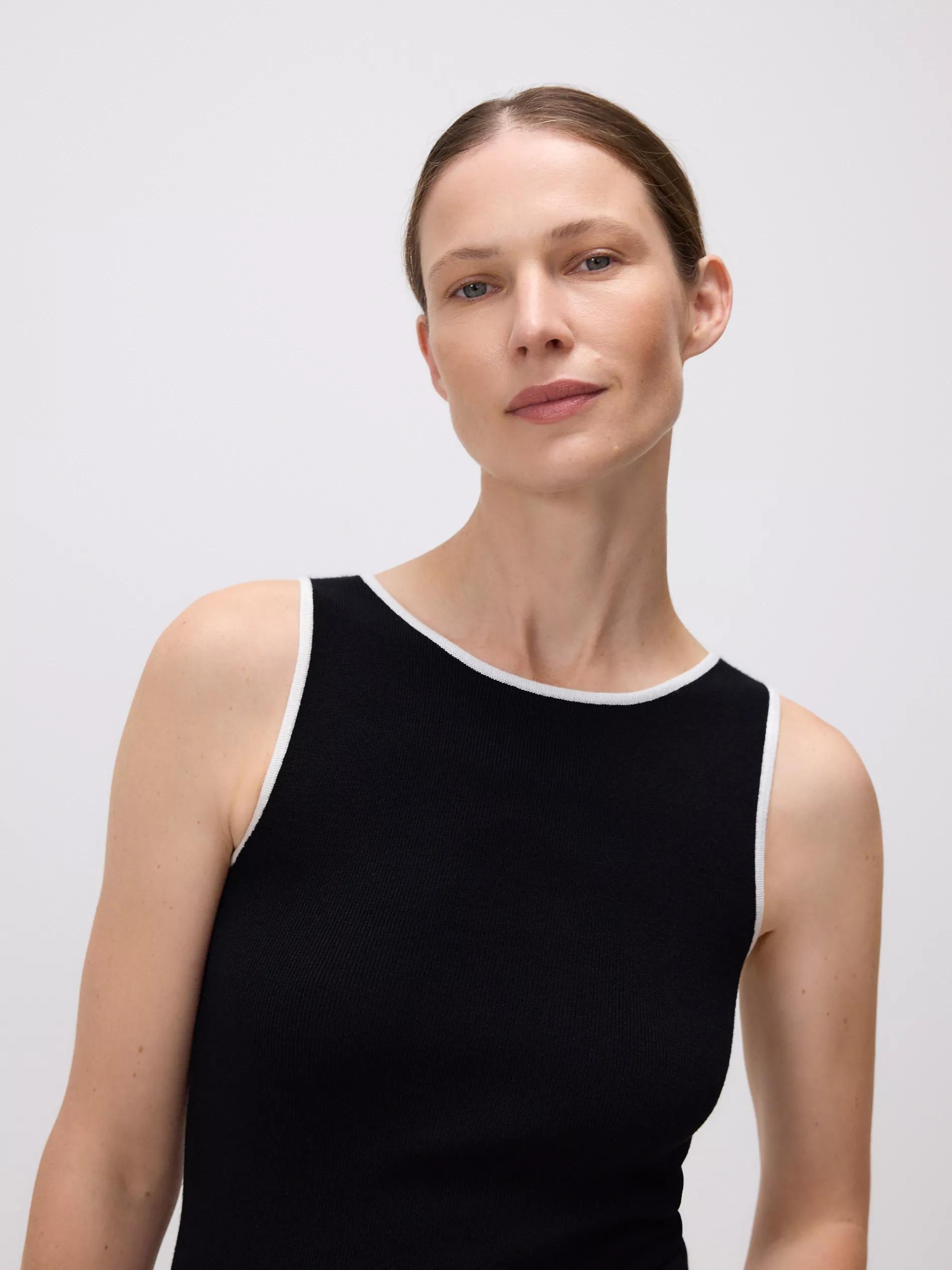 Black Viscose Rich Top, Black, medium