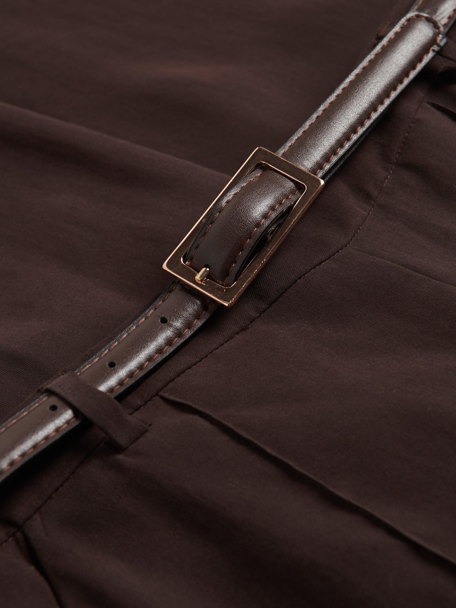 Brown Modal Rich Culotte Trousers, Brown, large image number 4