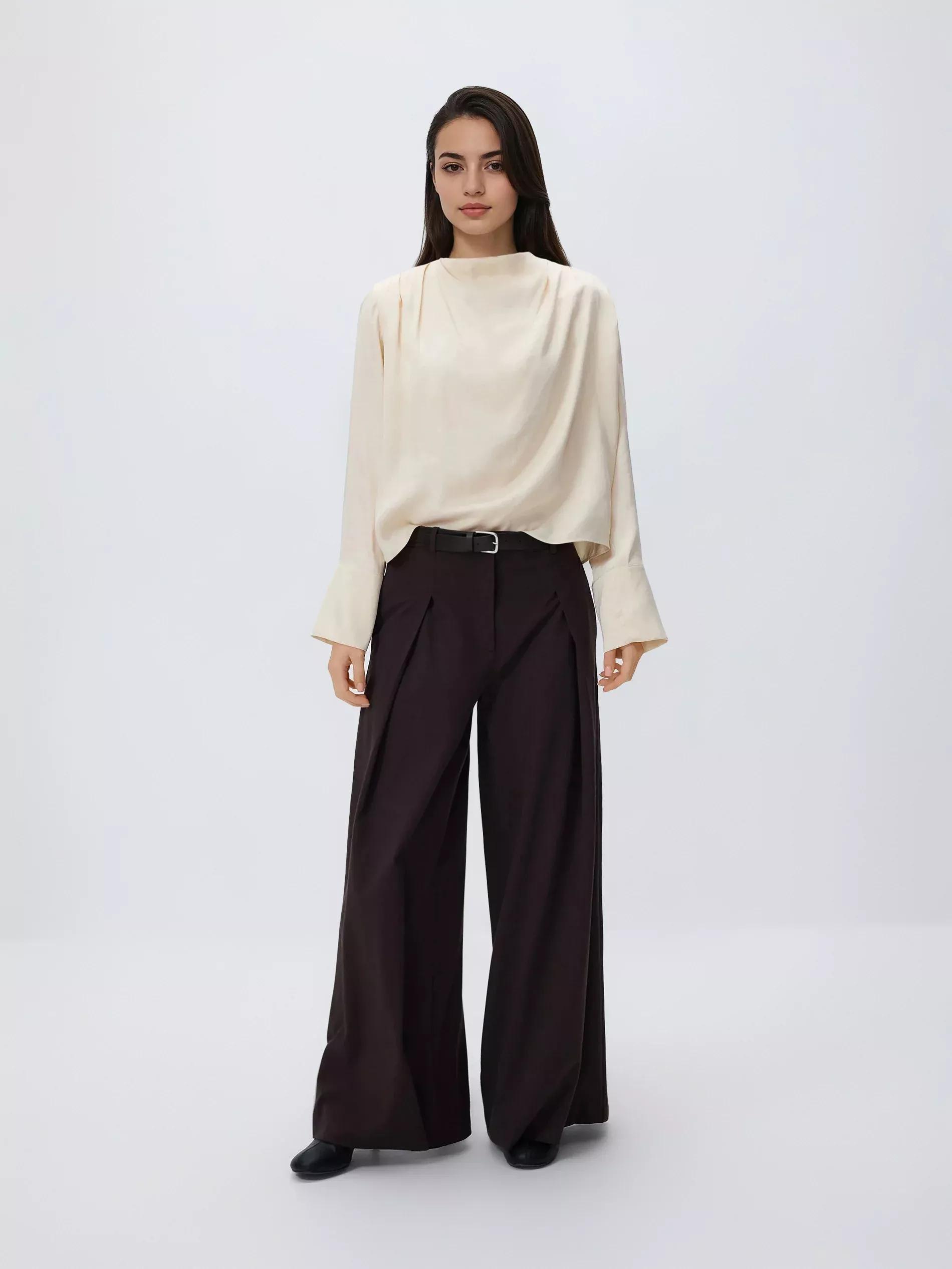 Brown Trousers With Belt, Brown, large image number 1
