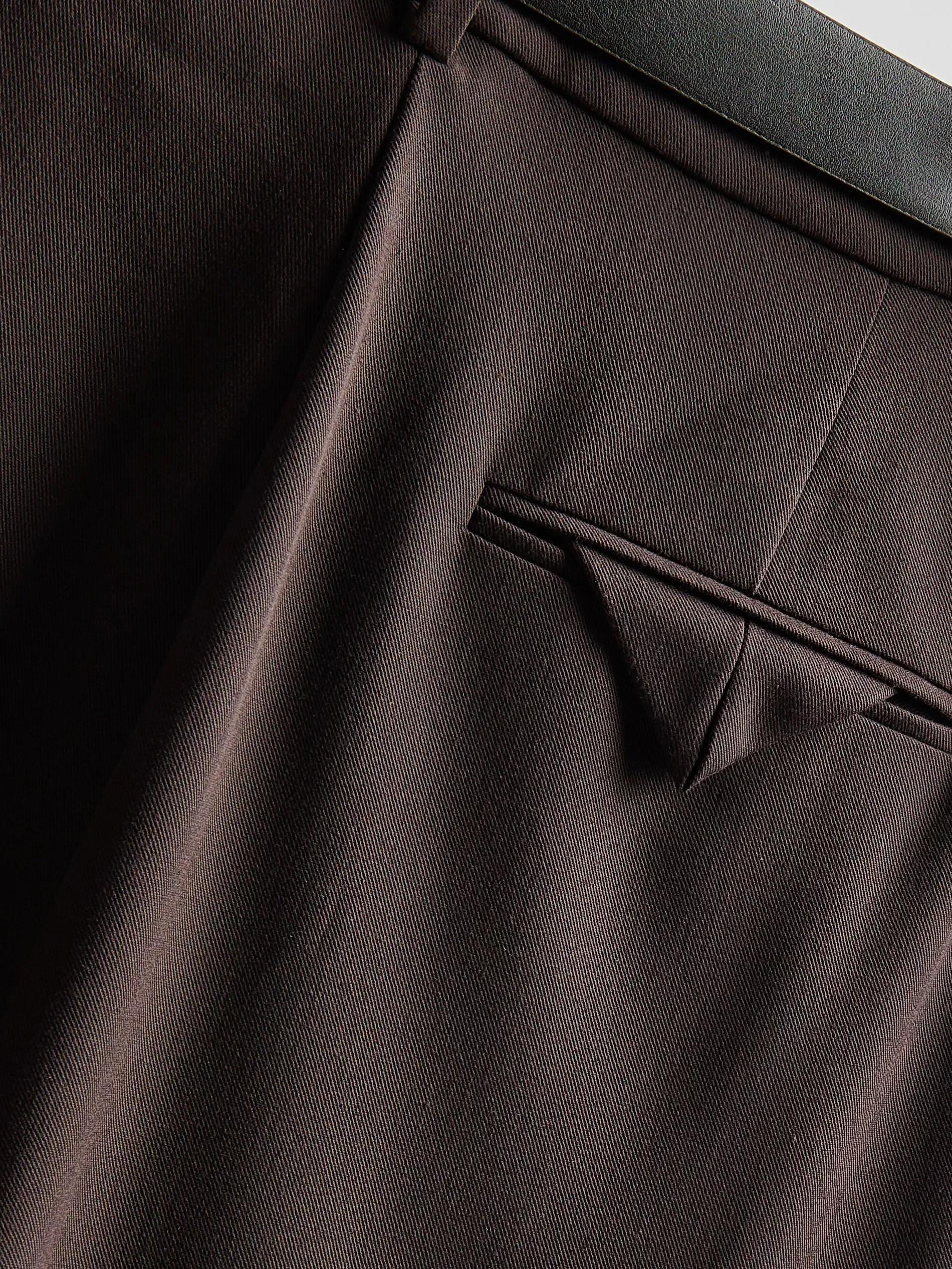 Brown Trousers With Belt, Brown, large image number 4