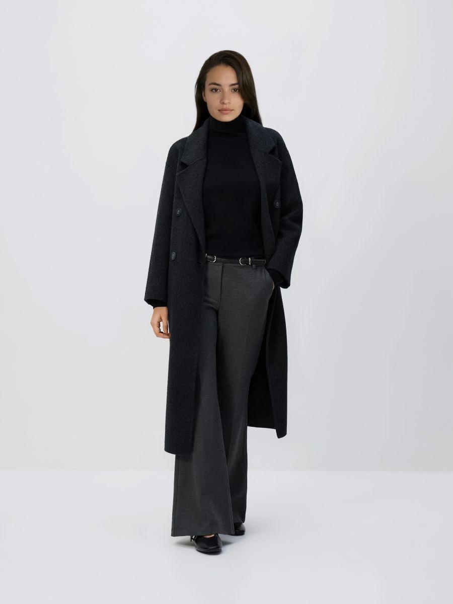Grey Trousers With Belt, Grey, large image number 0