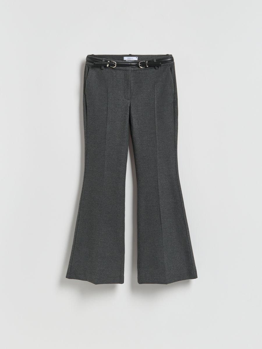 Grey Trousers With Belt, Grey, medium