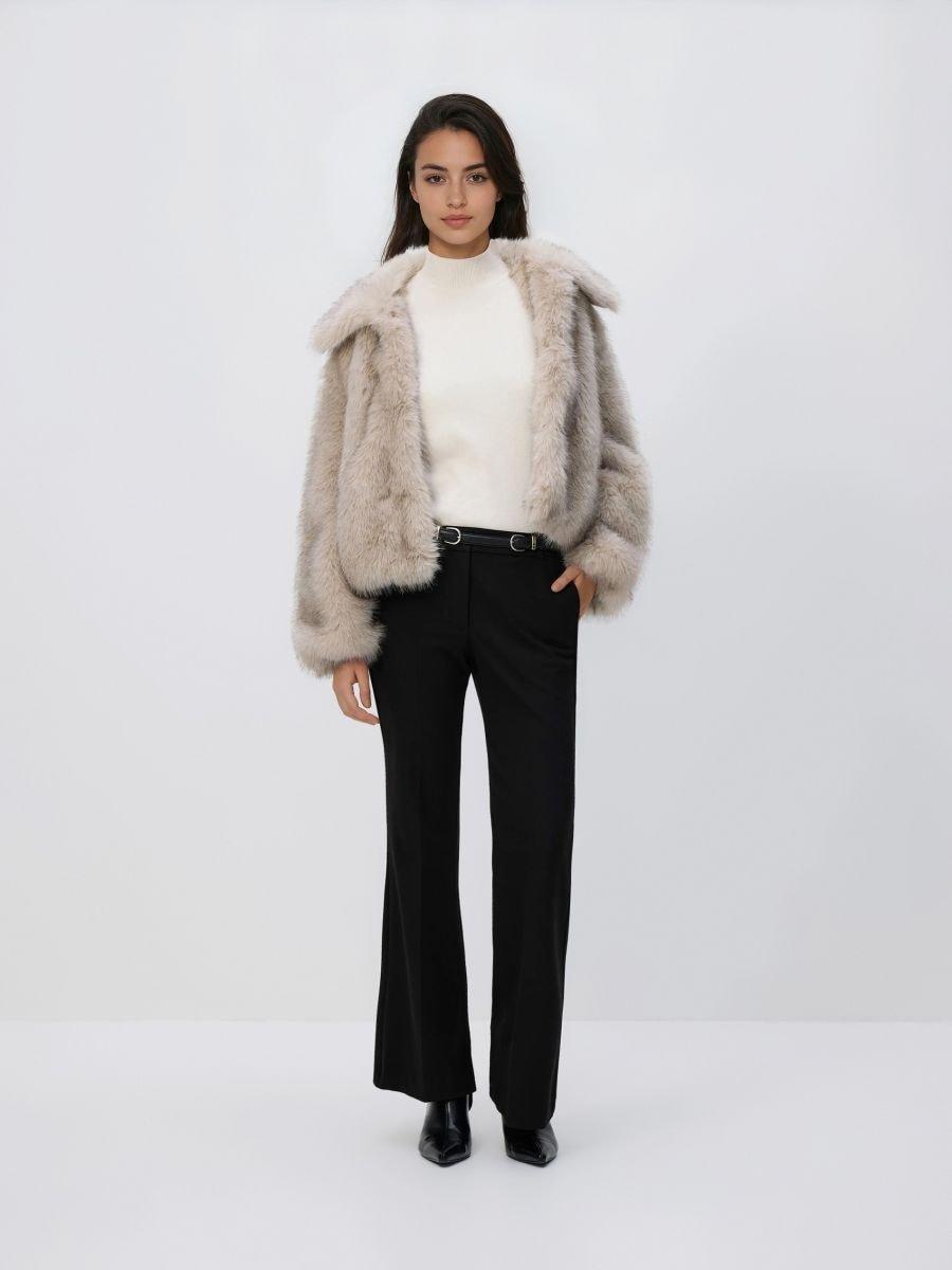 Black Trousers With Belt, Black, large image number 0