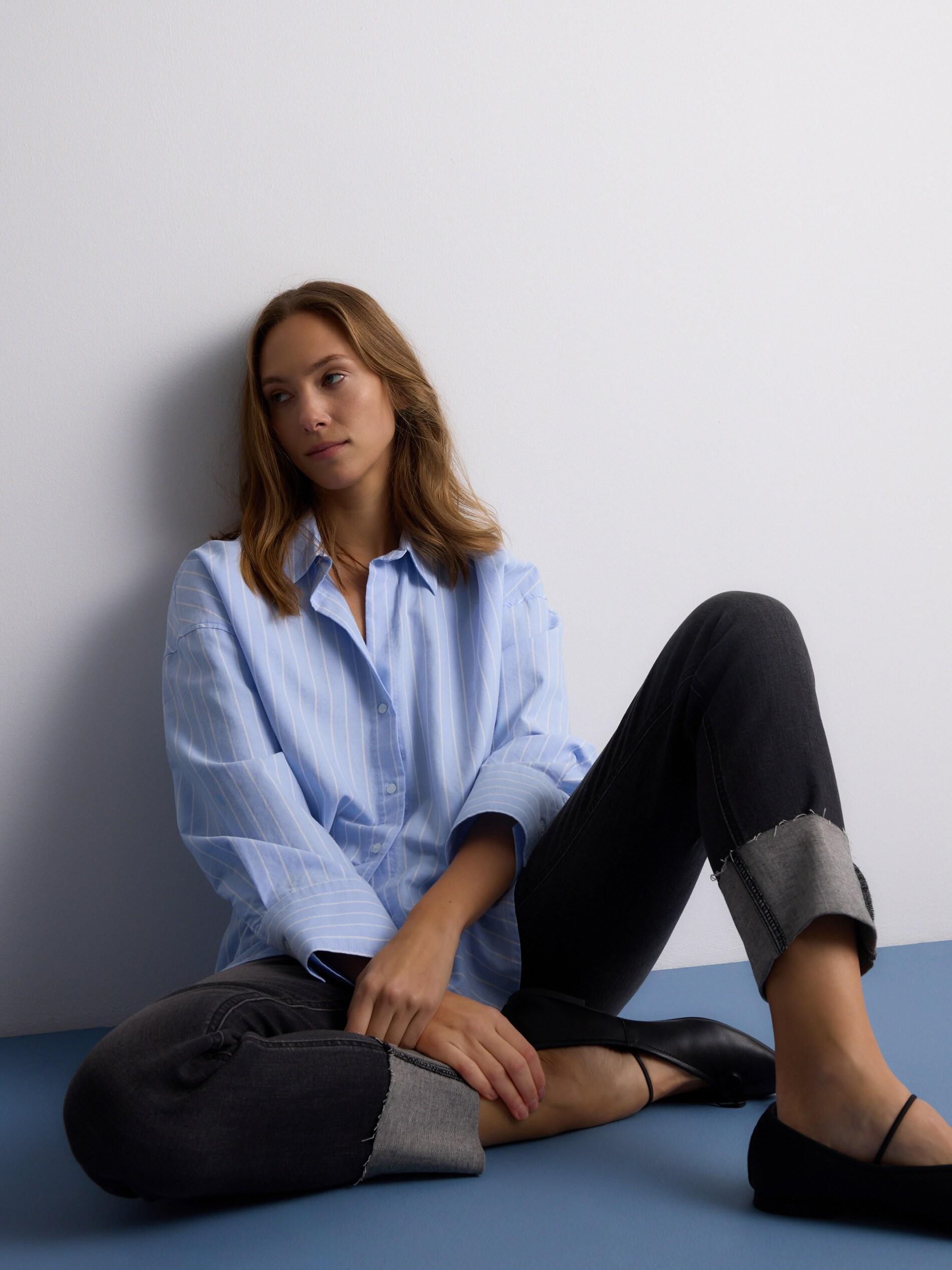 Grey Slim Fit Jeans With Folded Hem, Grey, medium