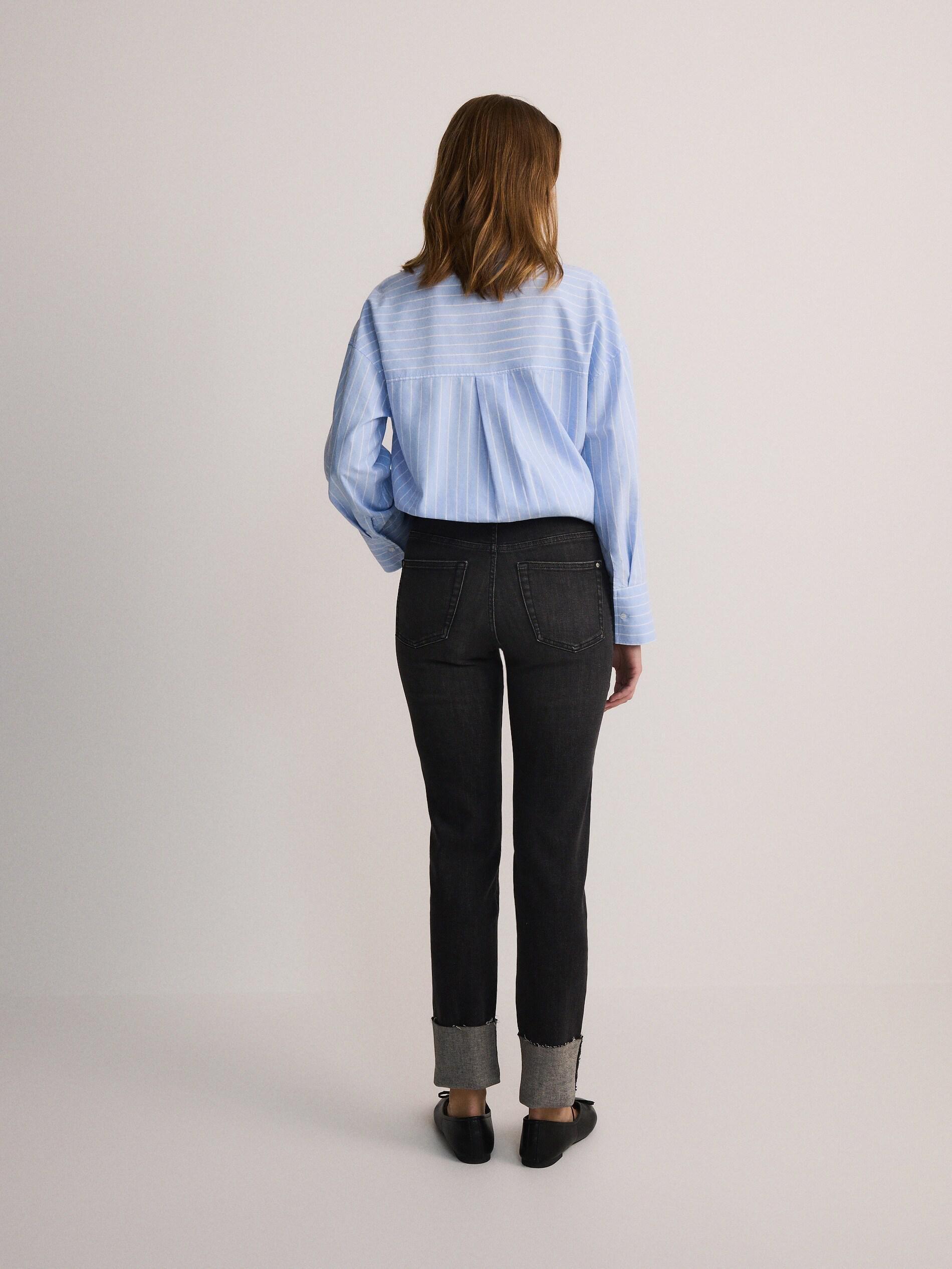 Grey Slim Fit Jeans With Folded Hem, Grey, large image number 3