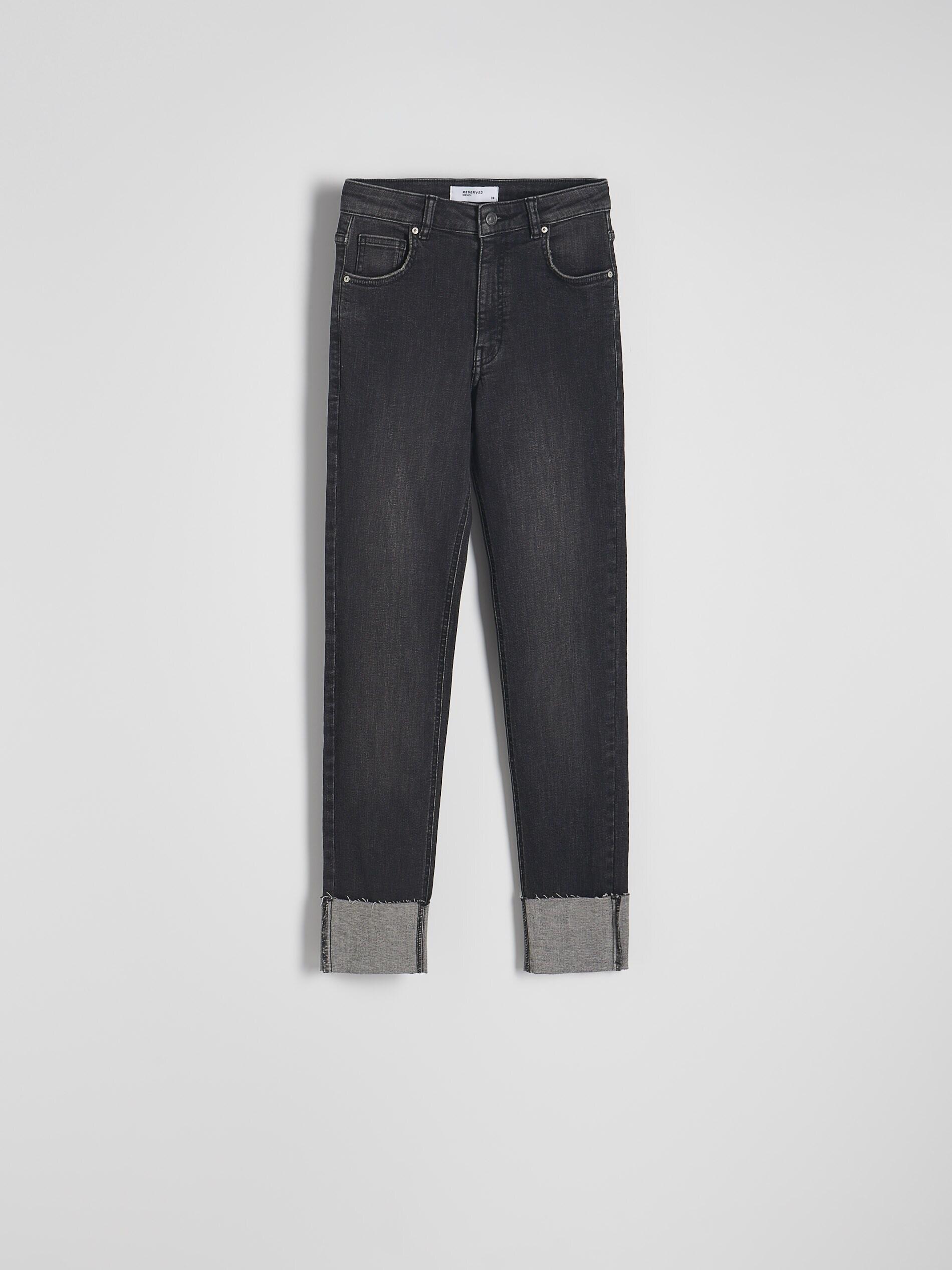 Grey Slim Fit Jeans With Folded Hem, Grey, large image number 5