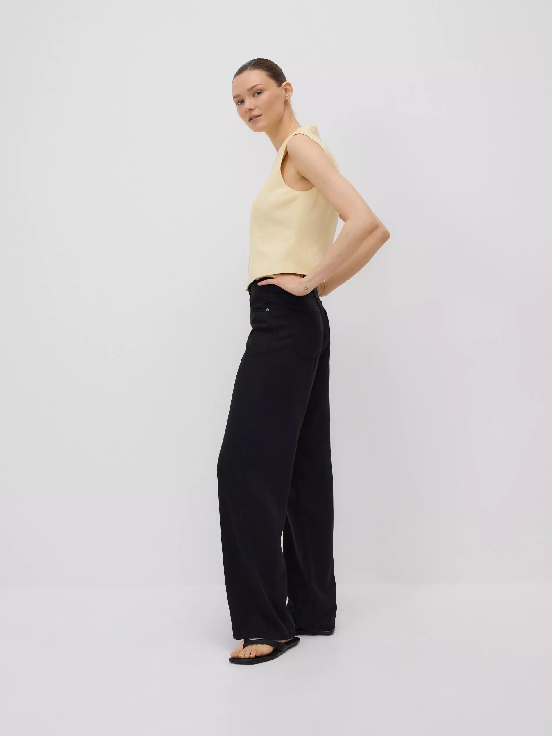 Grey Straight Lyocell Jeans, Grey, medium