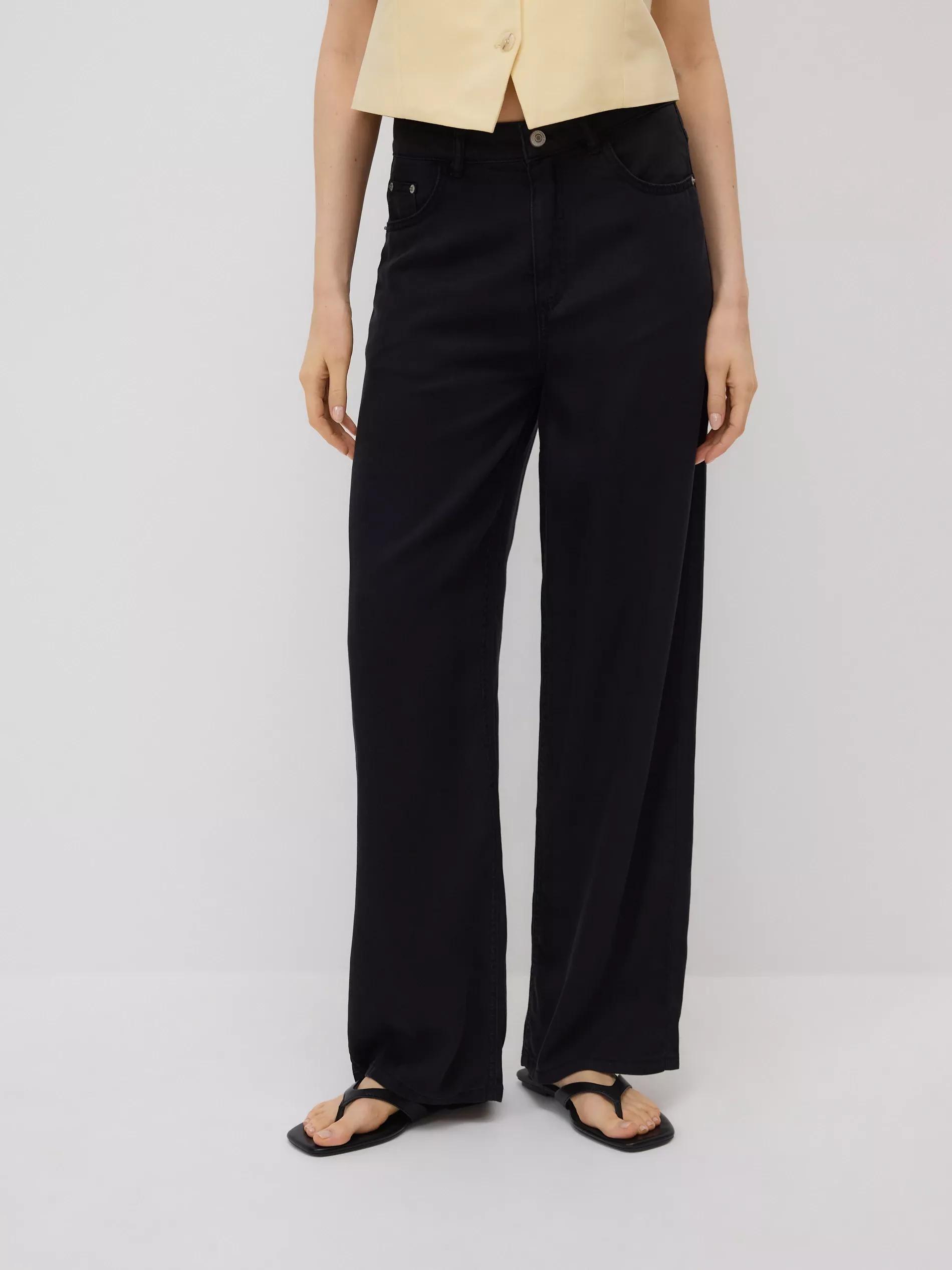 Grey Straight Lyocell Jeans, Grey, large image number 1