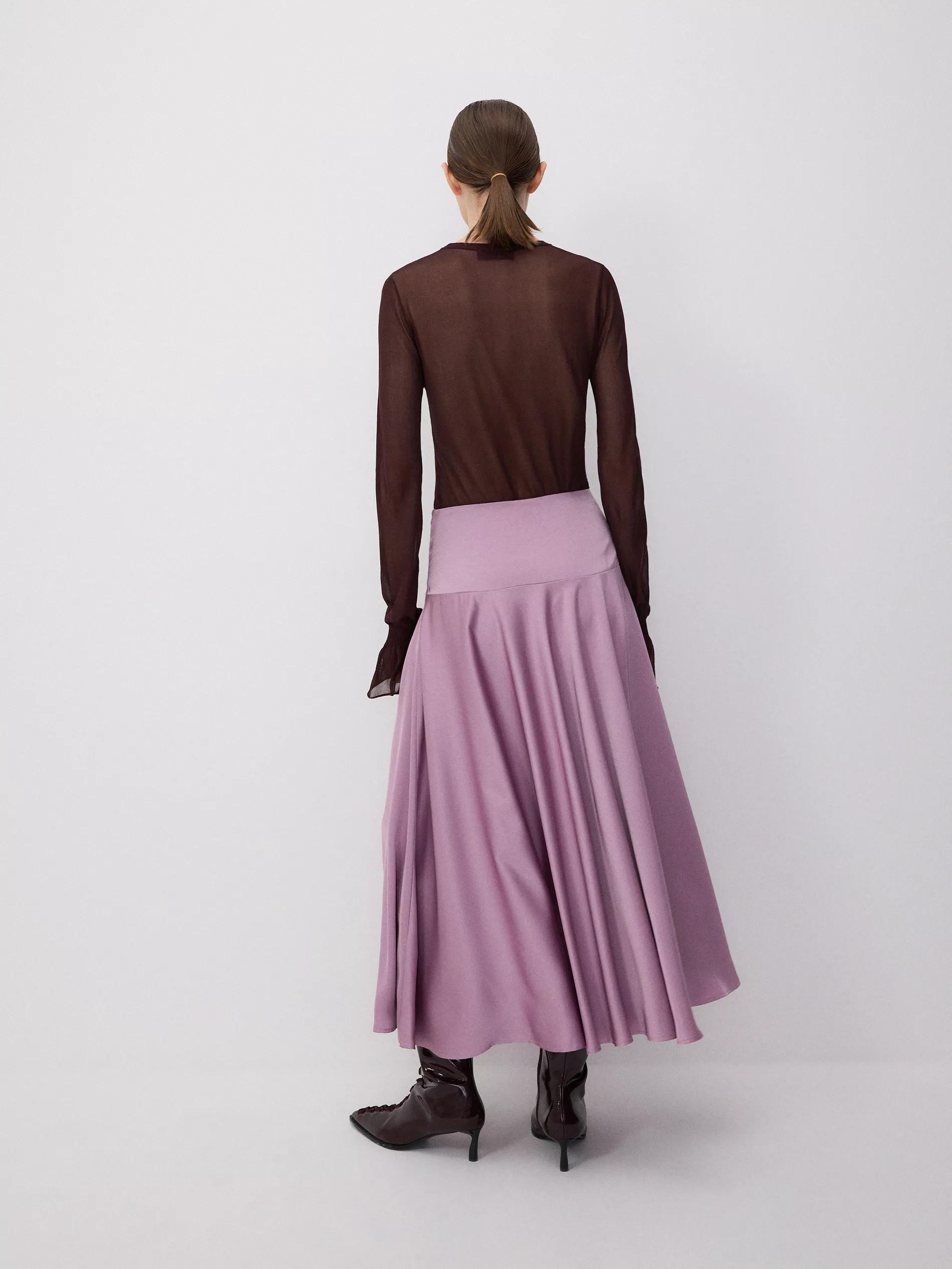 Pink Satin Skirt With Wide Waistband, , large image number 2