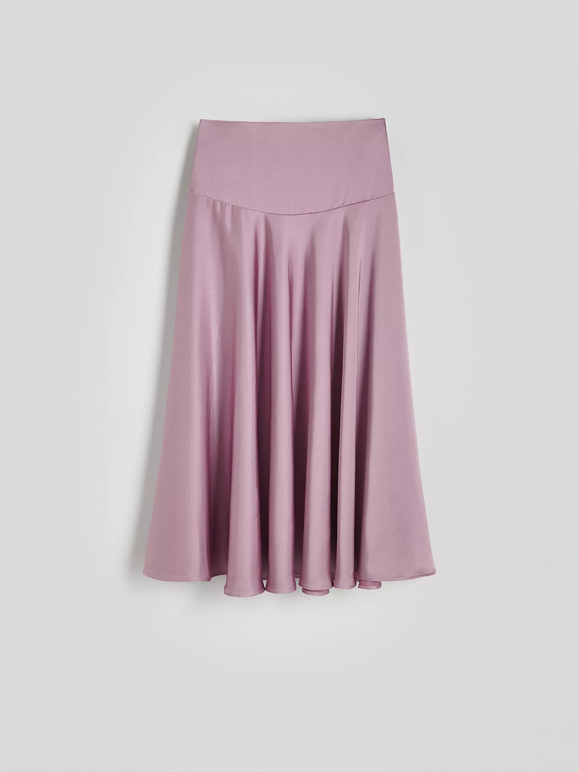 Pink Satin Skirt With Wide Waistband, , large image number 5