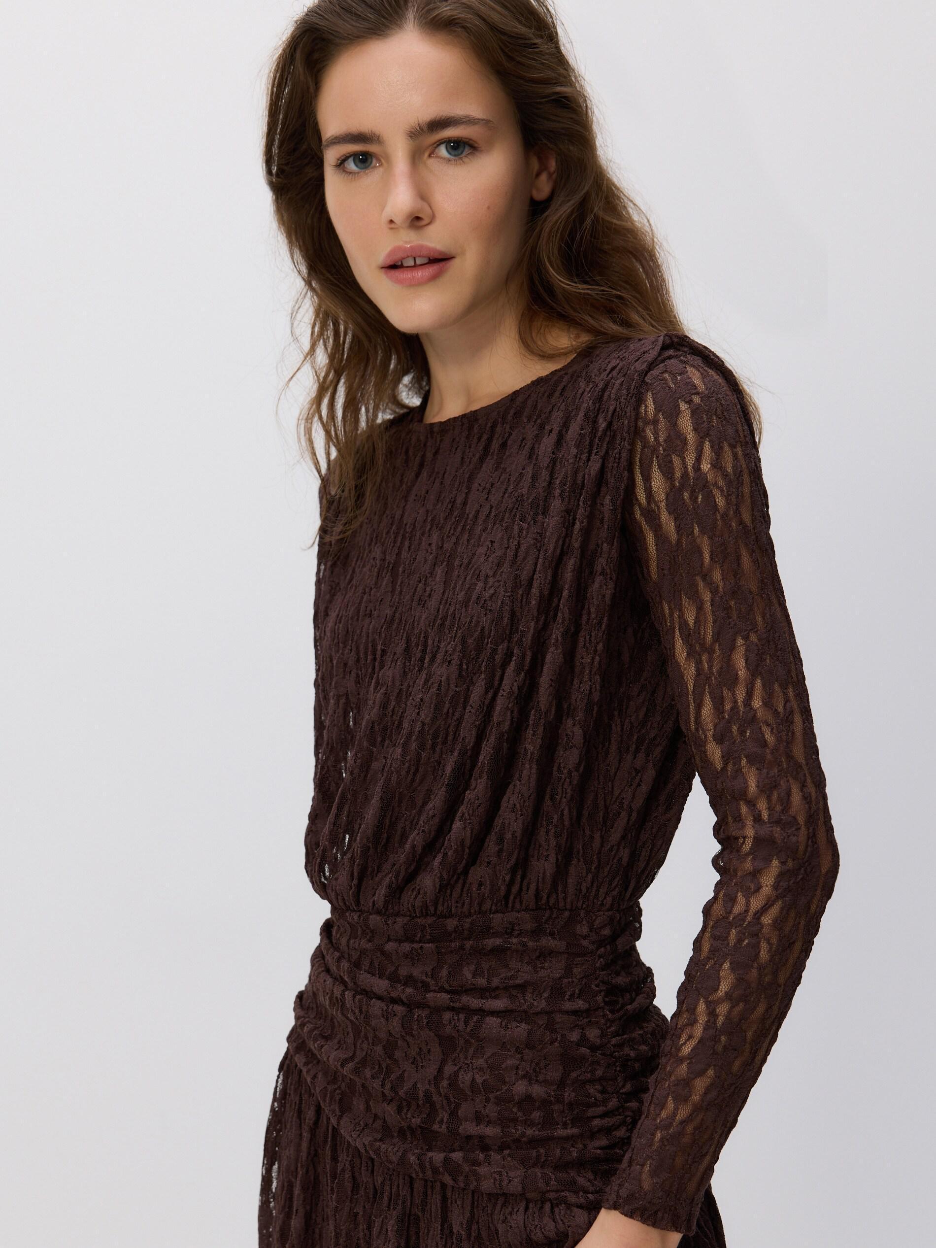 Brown Lace Dress, Brown, large image number 2