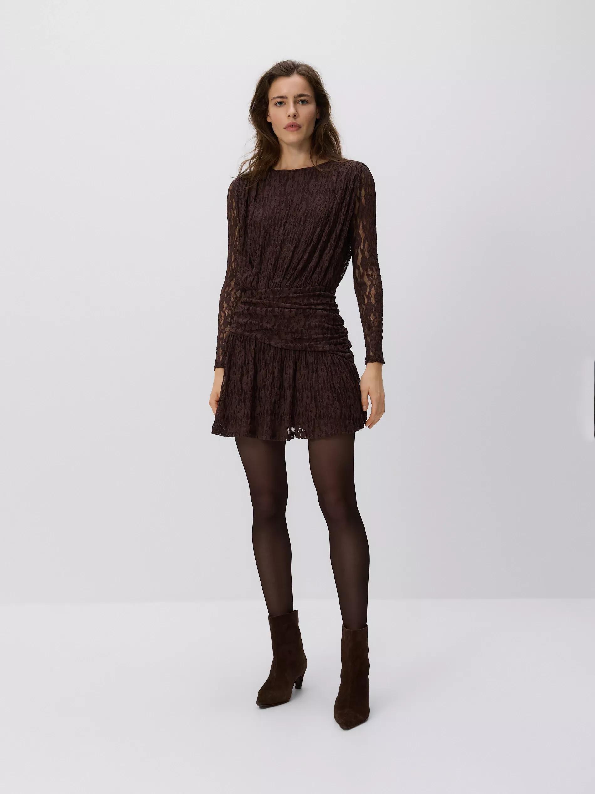 Brown Lace Dress, Brown, large image number 3