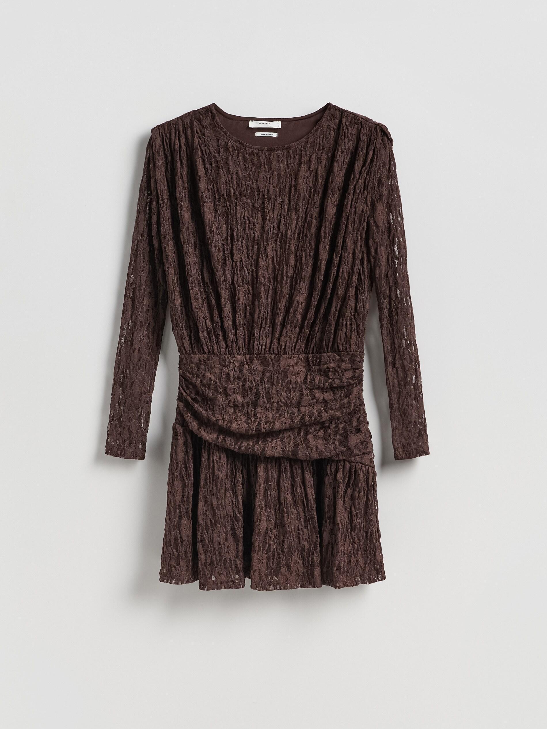 Brown Lace Dress, Brown, large image number 4