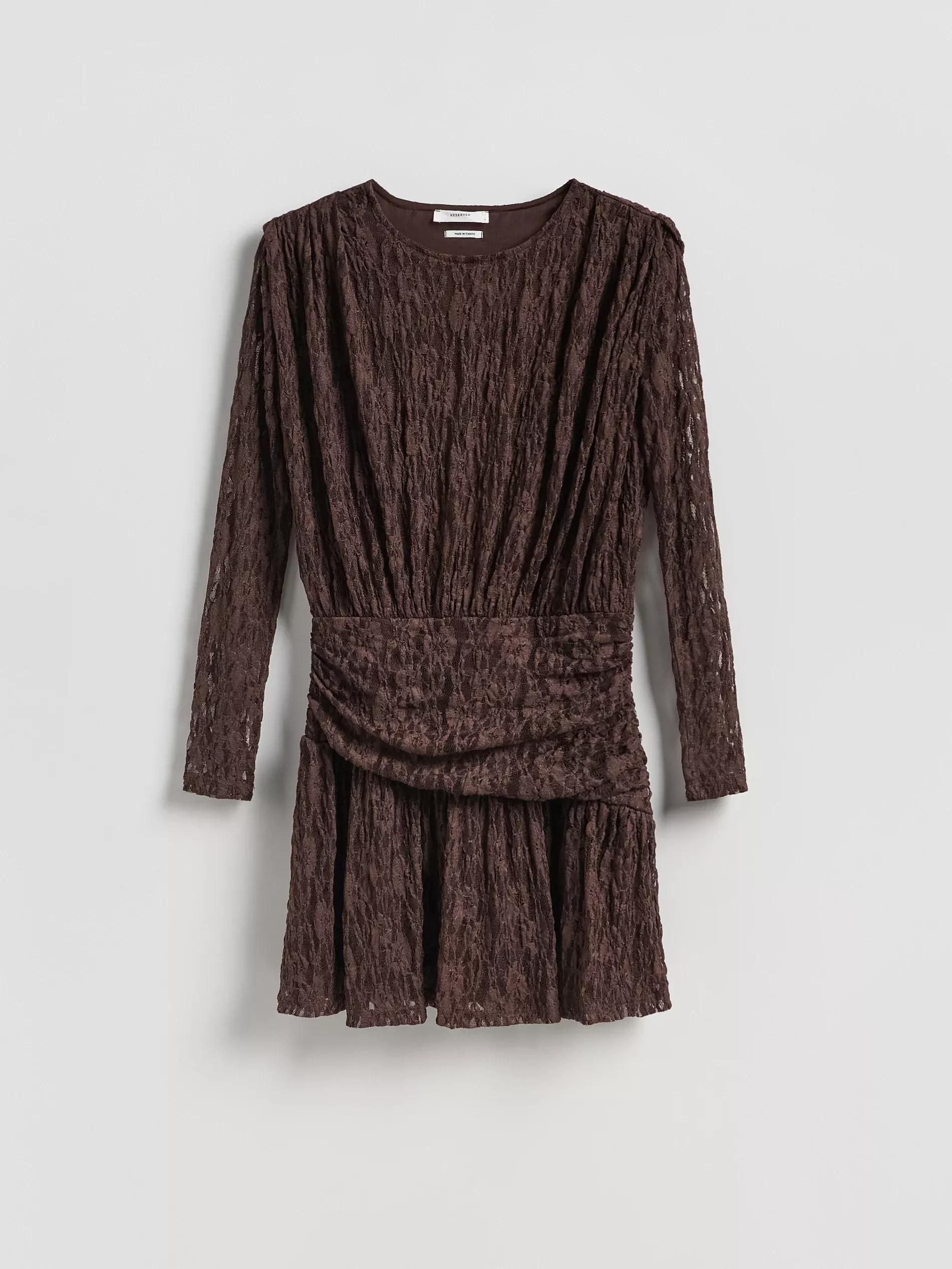 Brown Lace Dress, Brown, large image number 4