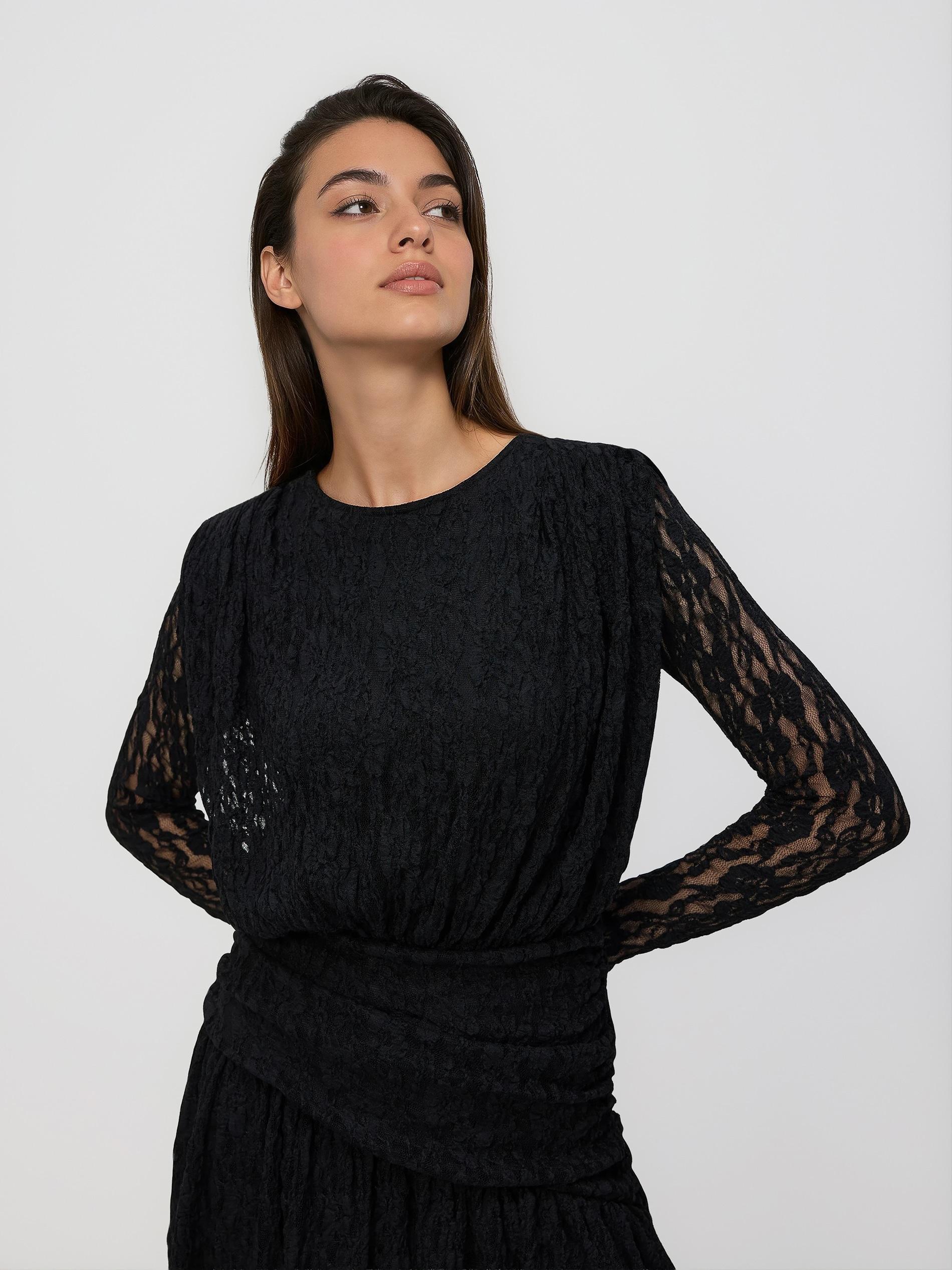 Black Lace Dress, Black, large image number 2