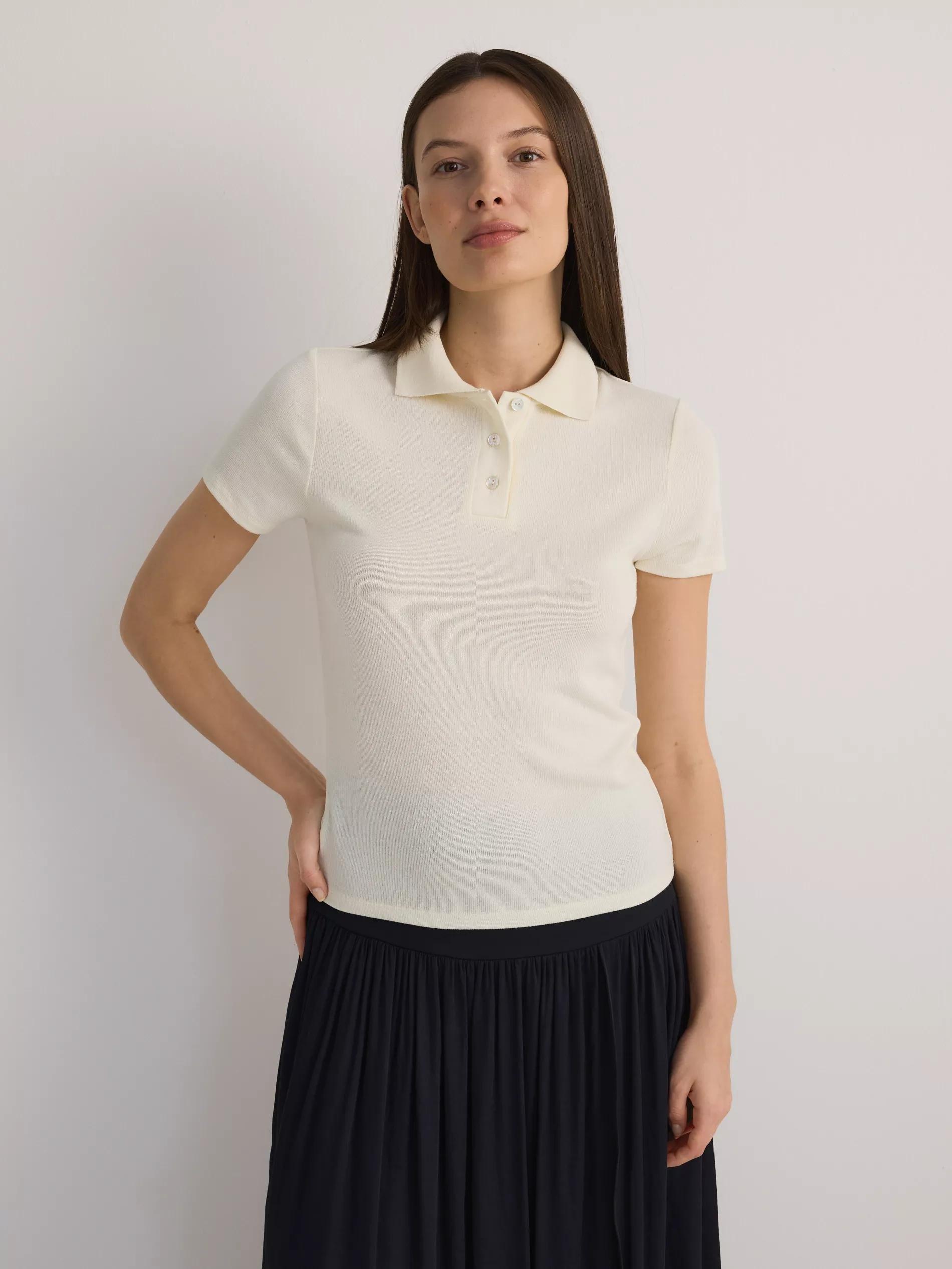 Yellow Polo Shirt With High Viscose Content, , large image number 1