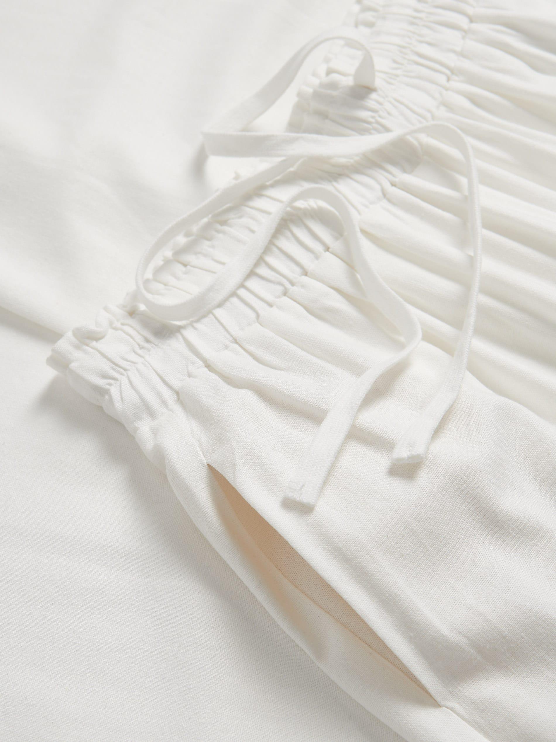 White Trousers With Linen Blend, , large image number 3