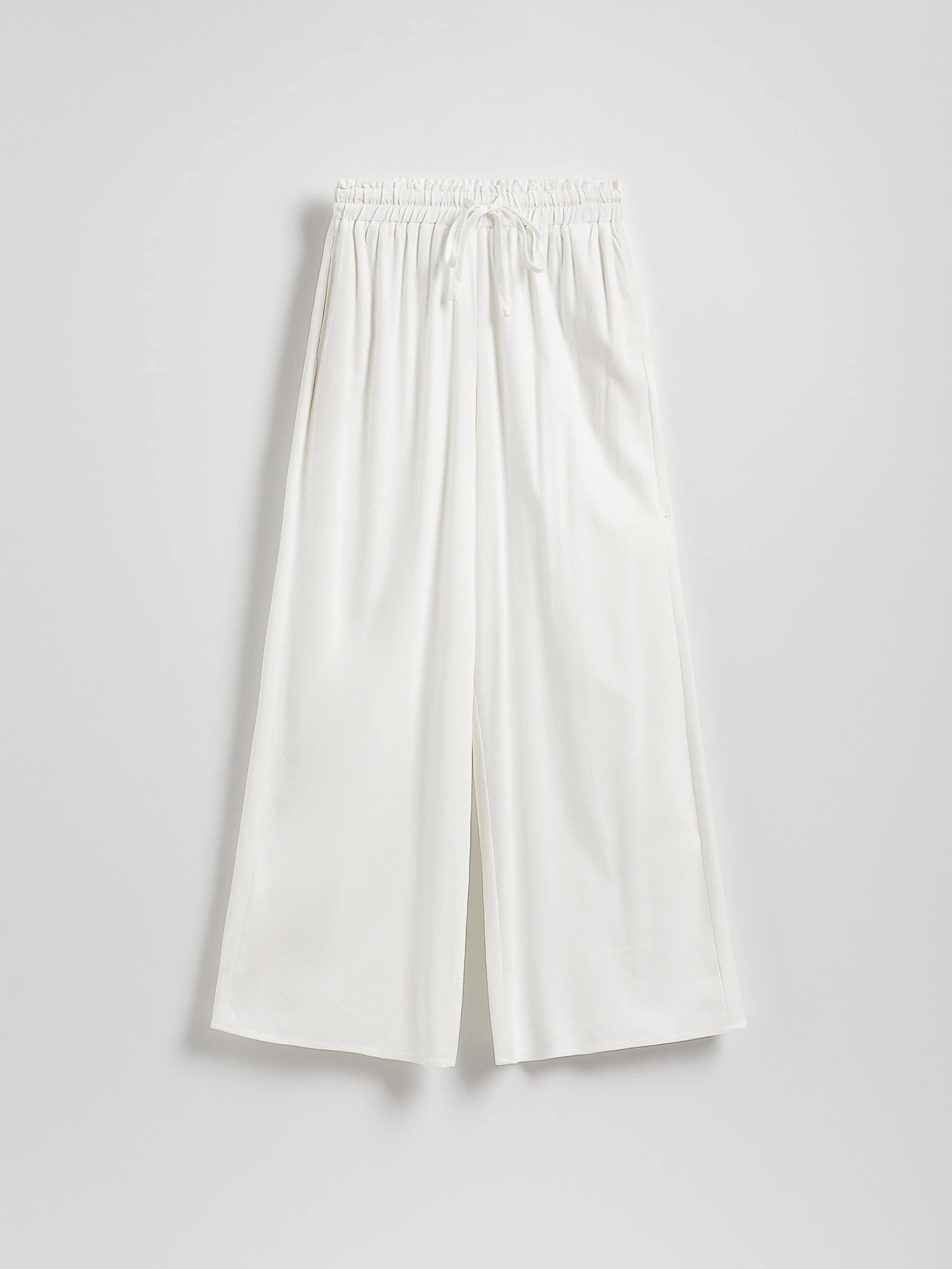 White Trousers With Linen Blend, , large image number 4